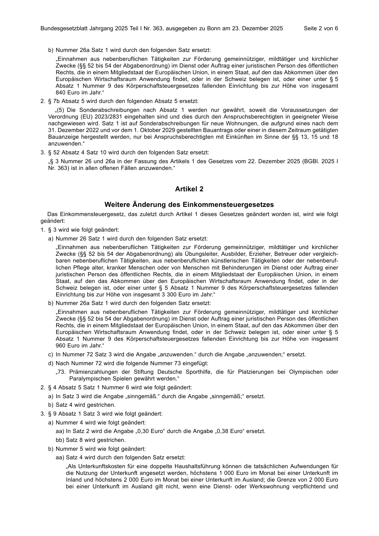BGBl. 2025, Seite 2 — Originalseite als Abbildung