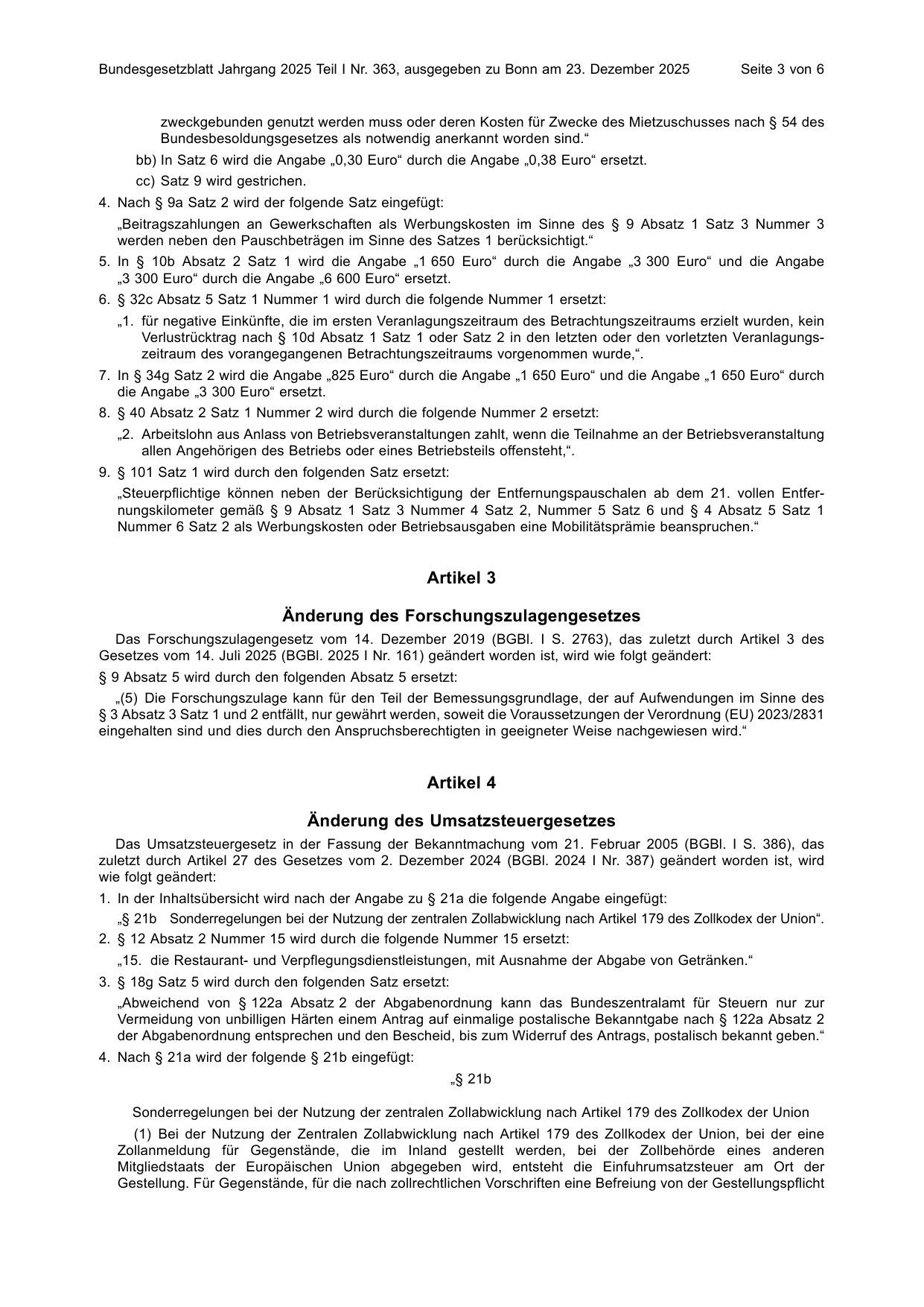 BGBl. 2025, Seite 3 — Originalseite als Abbildung