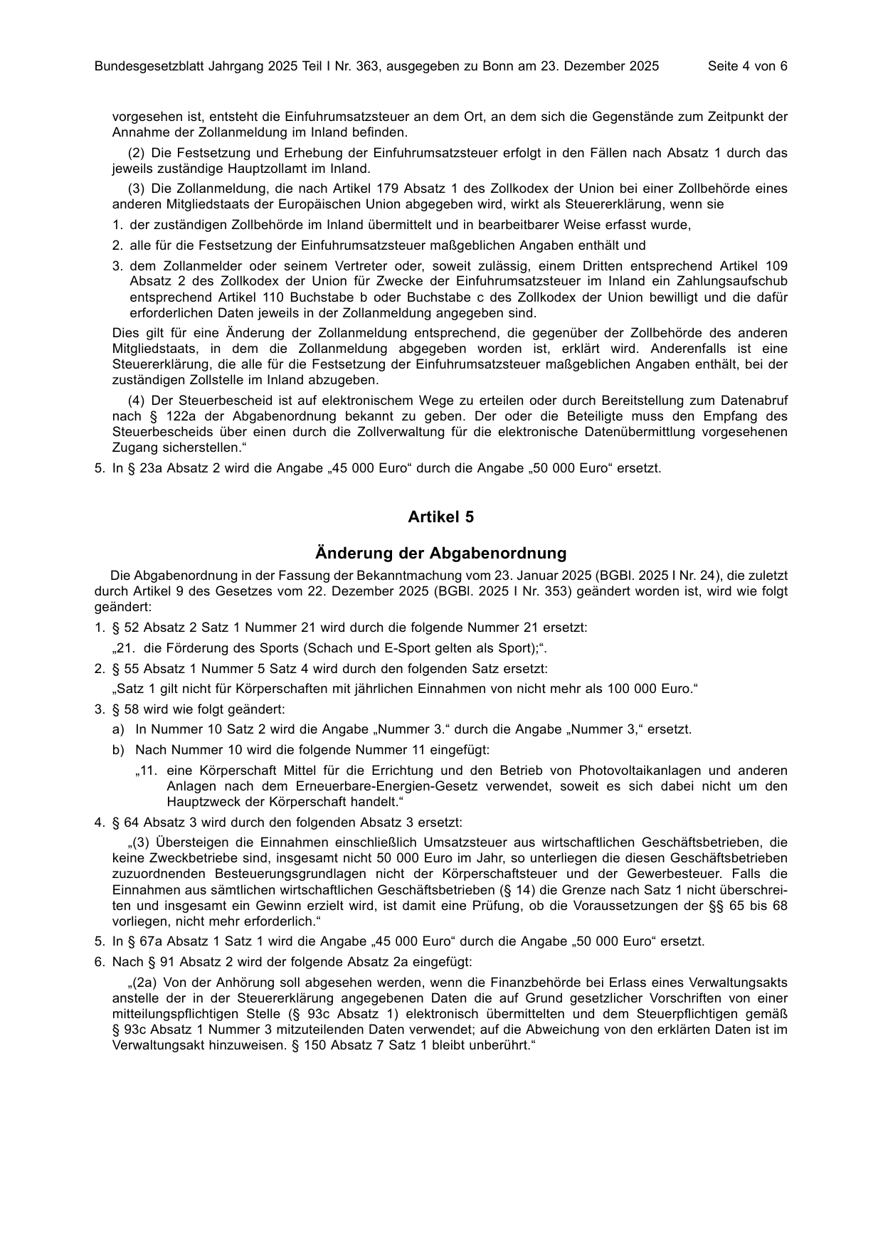 BGBl. 2025, Seite 4 — Originalseite als Abbildung