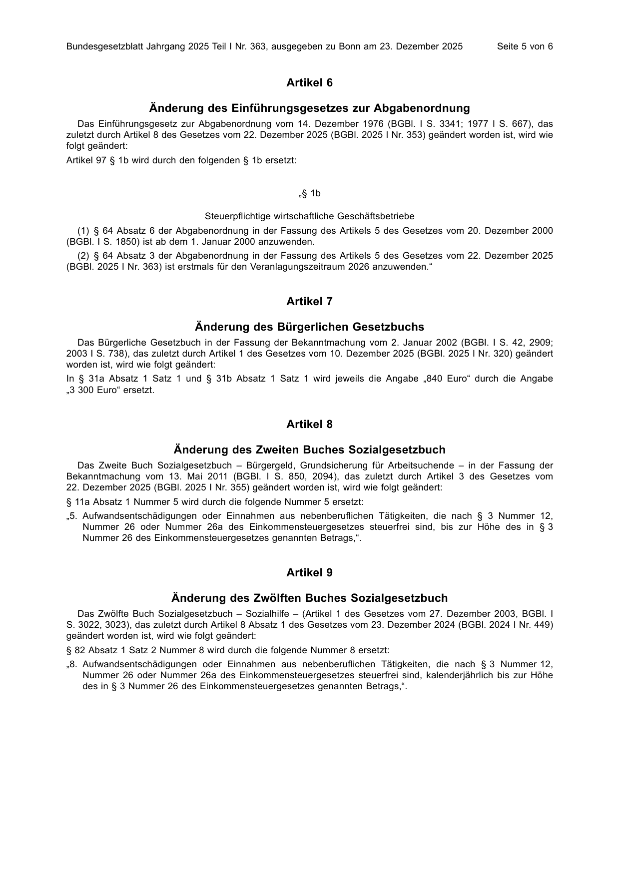 BGBl. 2025, Seite 5 — Originalseite als Abbildung