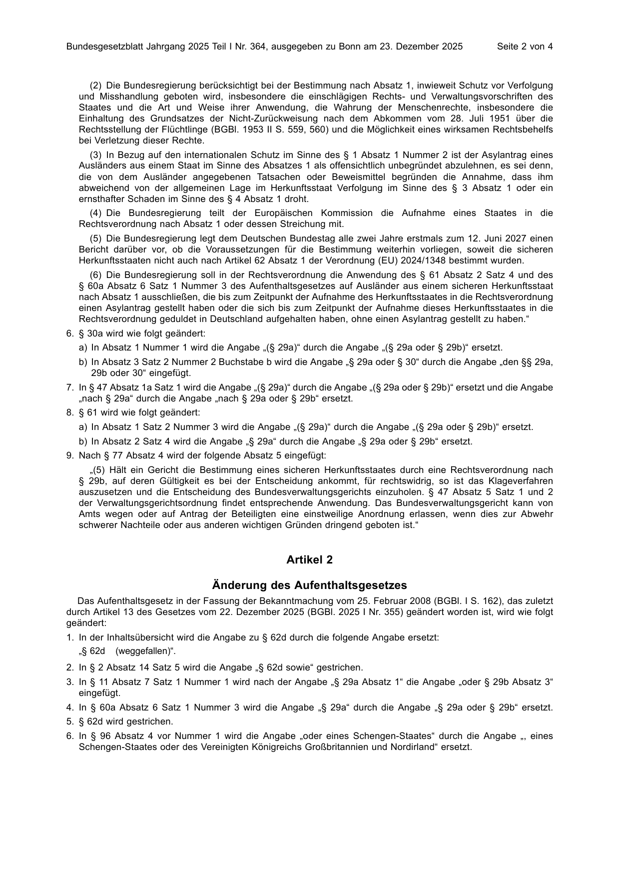 BGBl. 2025, Seite 2 — Originalseite als Abbildung