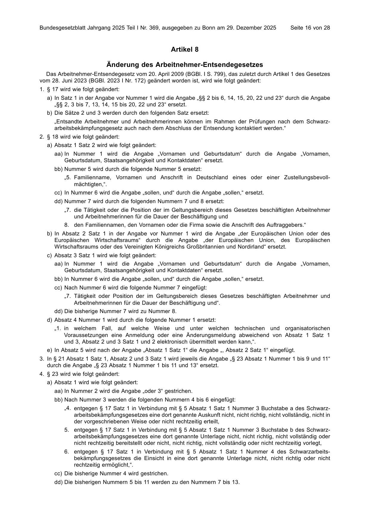 BGBl. 2025, Seite 16 — Originalseite als Abbildung