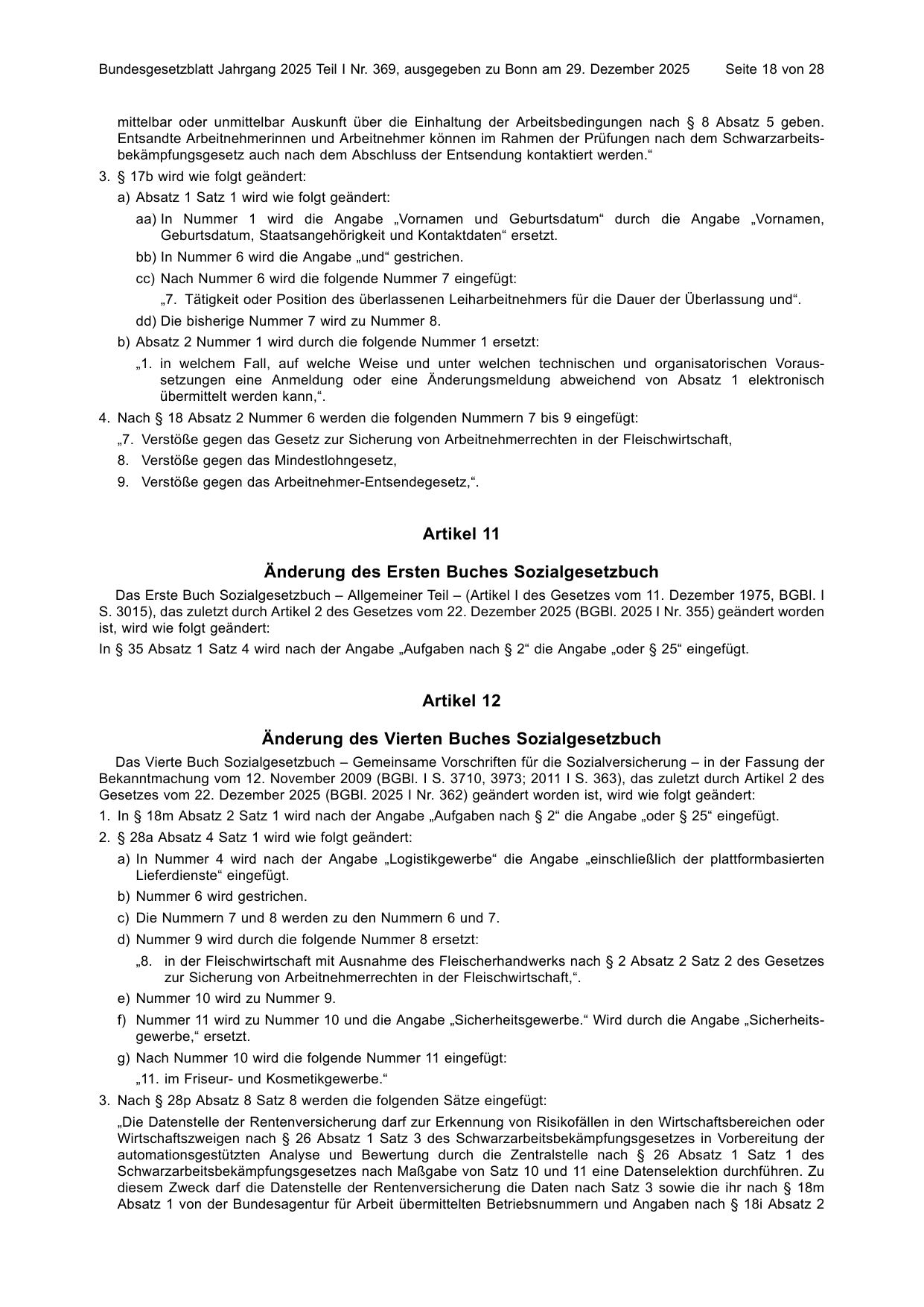 BGBl. 2025, Seite 18 — Originalseite als Abbildung