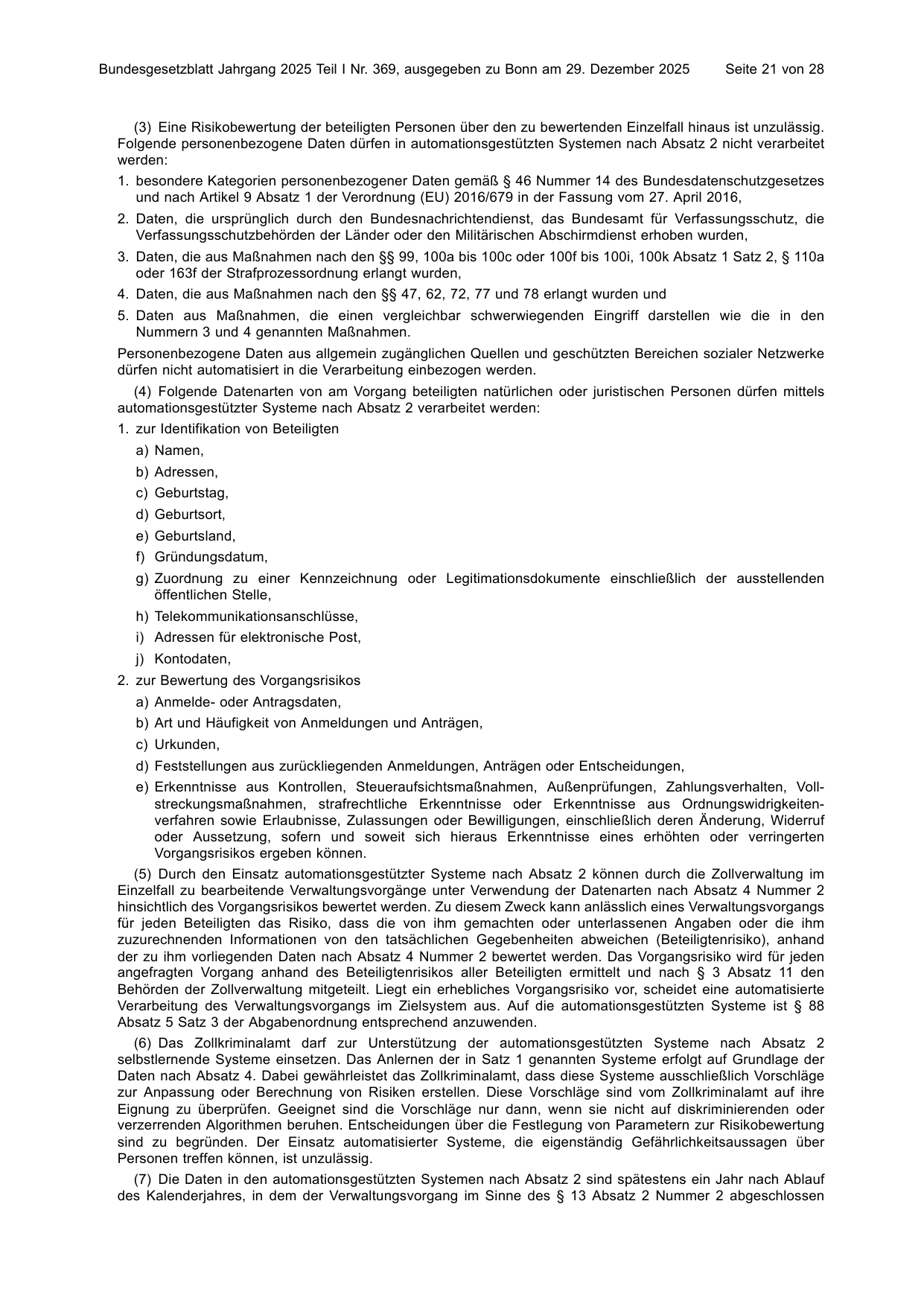 BGBl. 2025, Seite 21 — Originalseite als Abbildung
