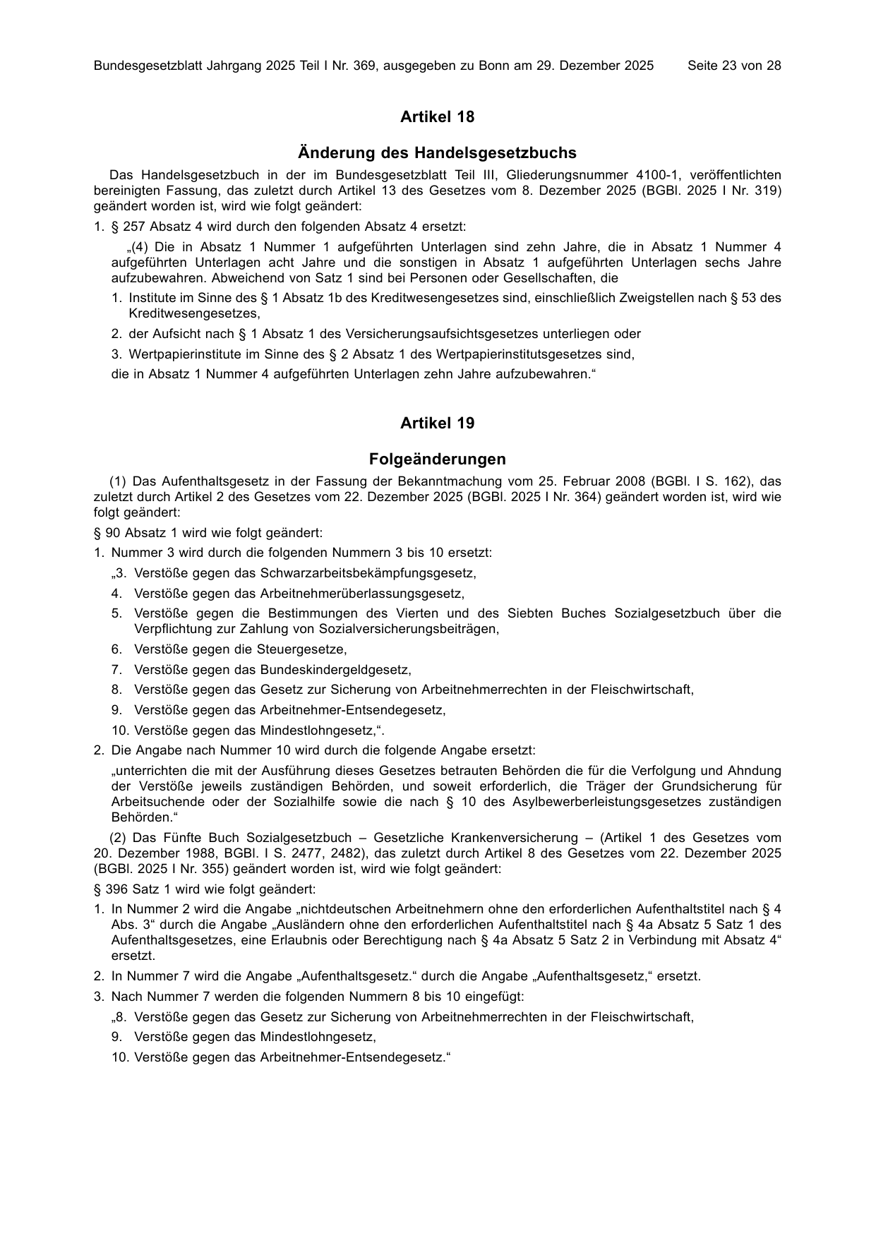 BGBl. 2025, Seite 23 — Originalseite als Abbildung