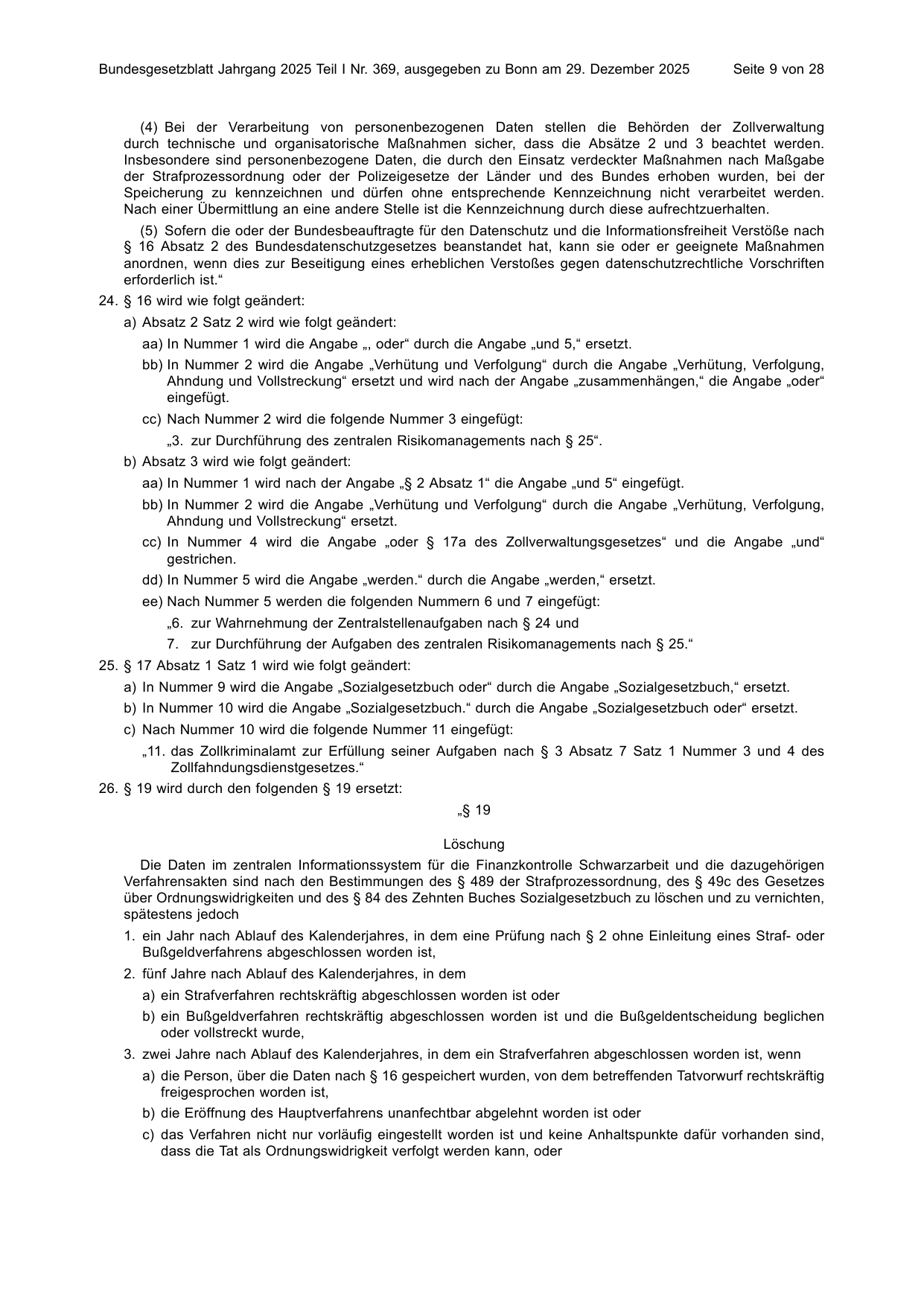 BGBl. 2025, Seite 9 — Originalseite als Abbildung
