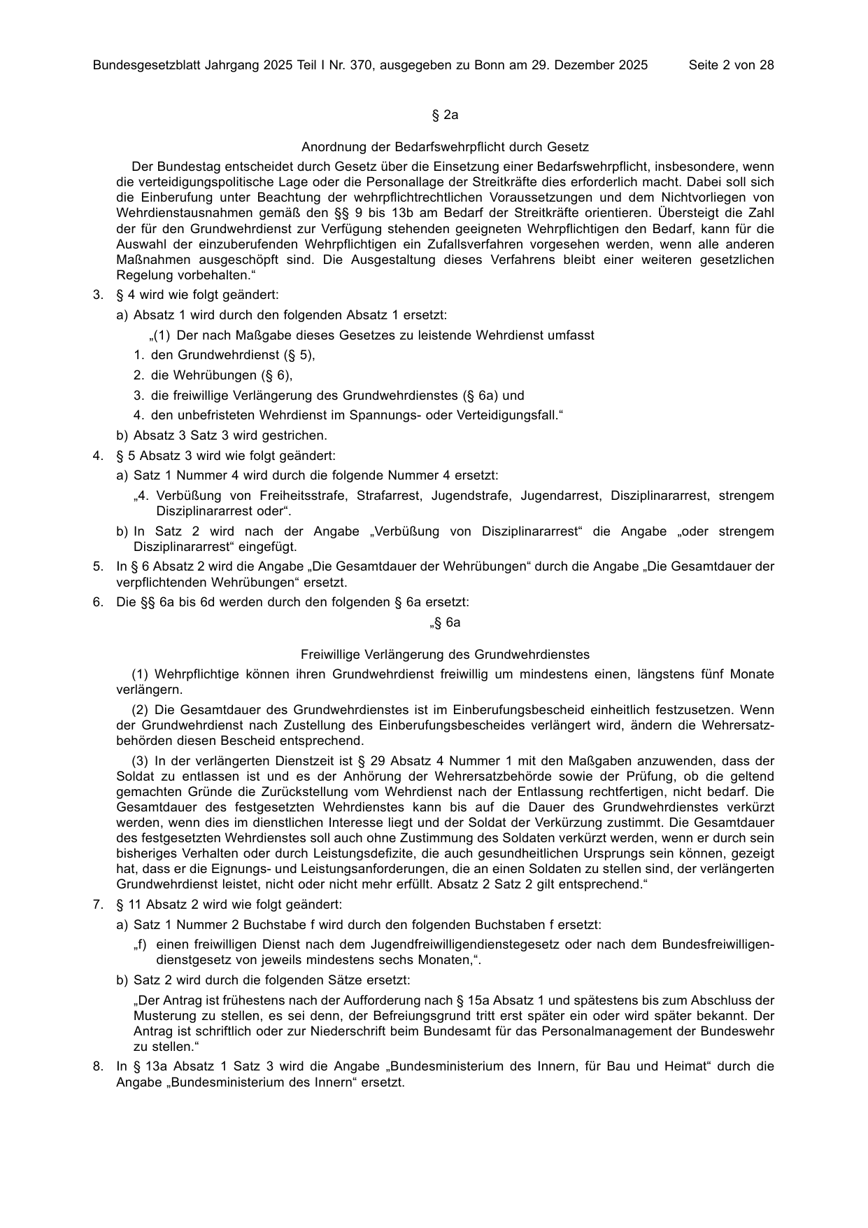 BGBl. 2025, Seite 2 — Originalseite als Abbildung