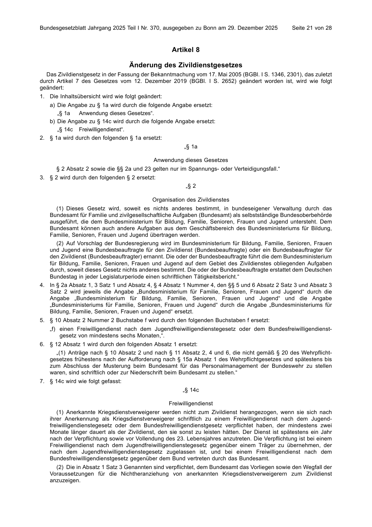 BGBl. 2025, Seite 21 — Originalseite als Abbildung