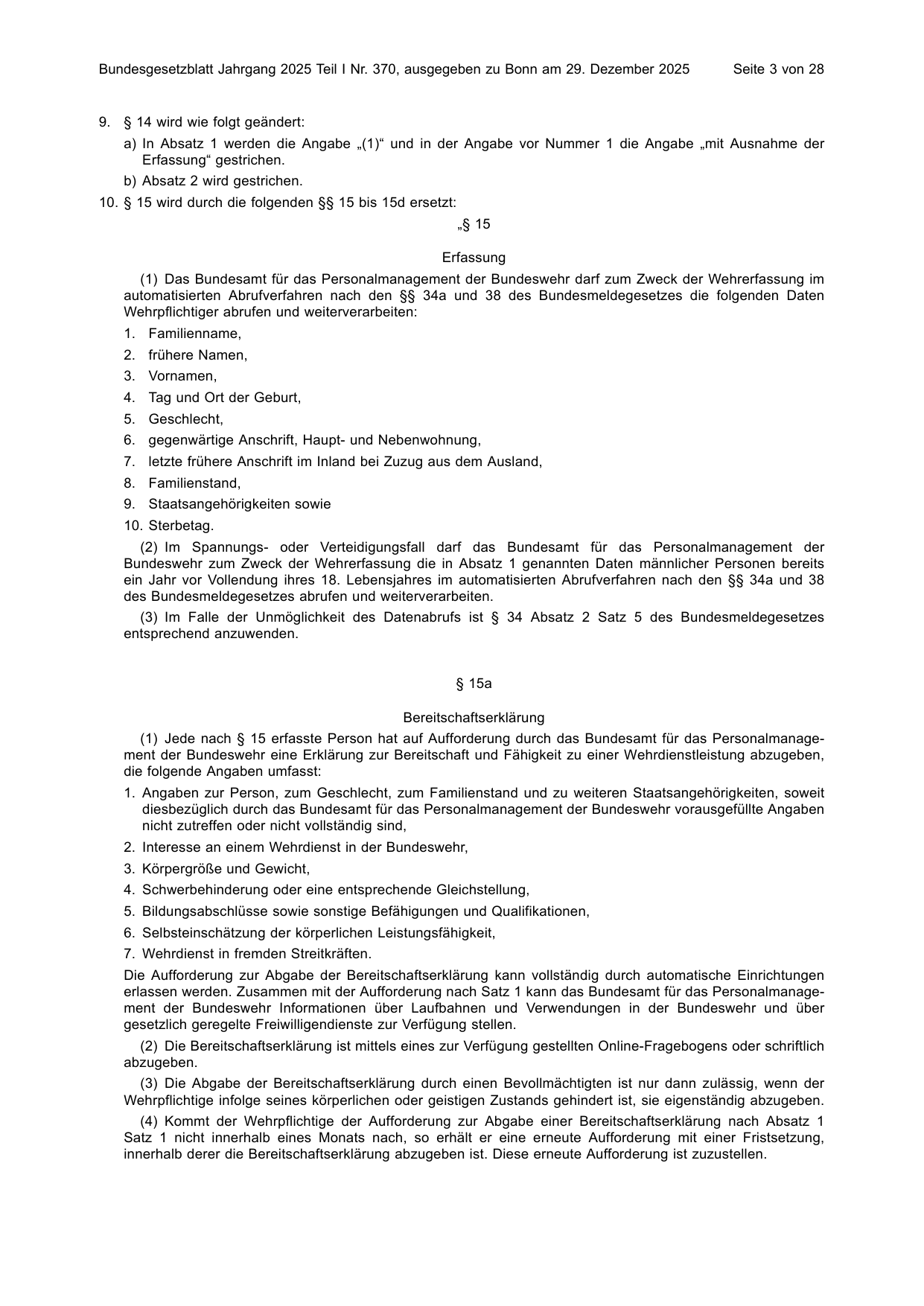 BGBl. 2025, Seite 3 — Originalseite als Abbildung