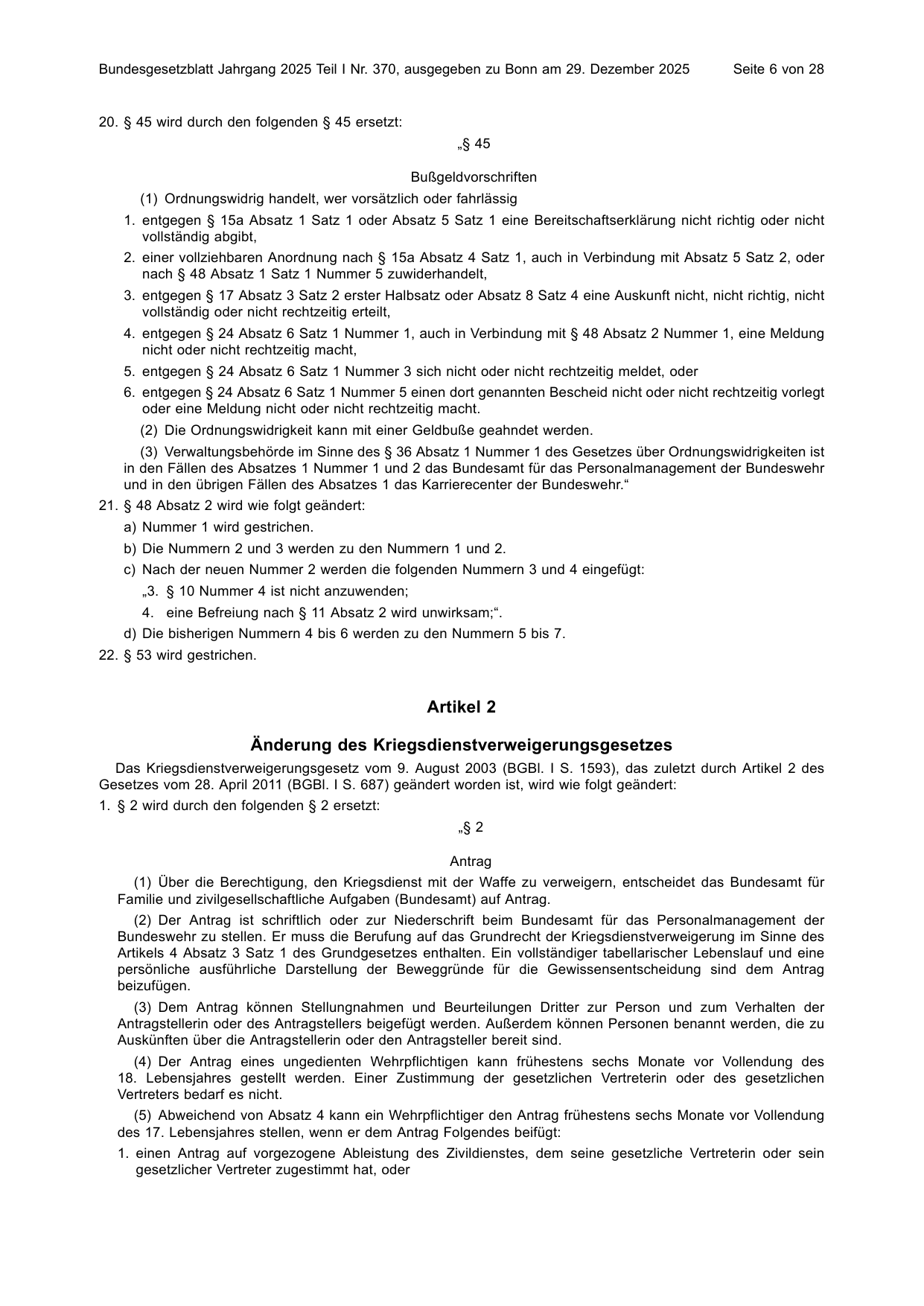 BGBl. 2025, Seite 6 — Originalseite als Abbildung