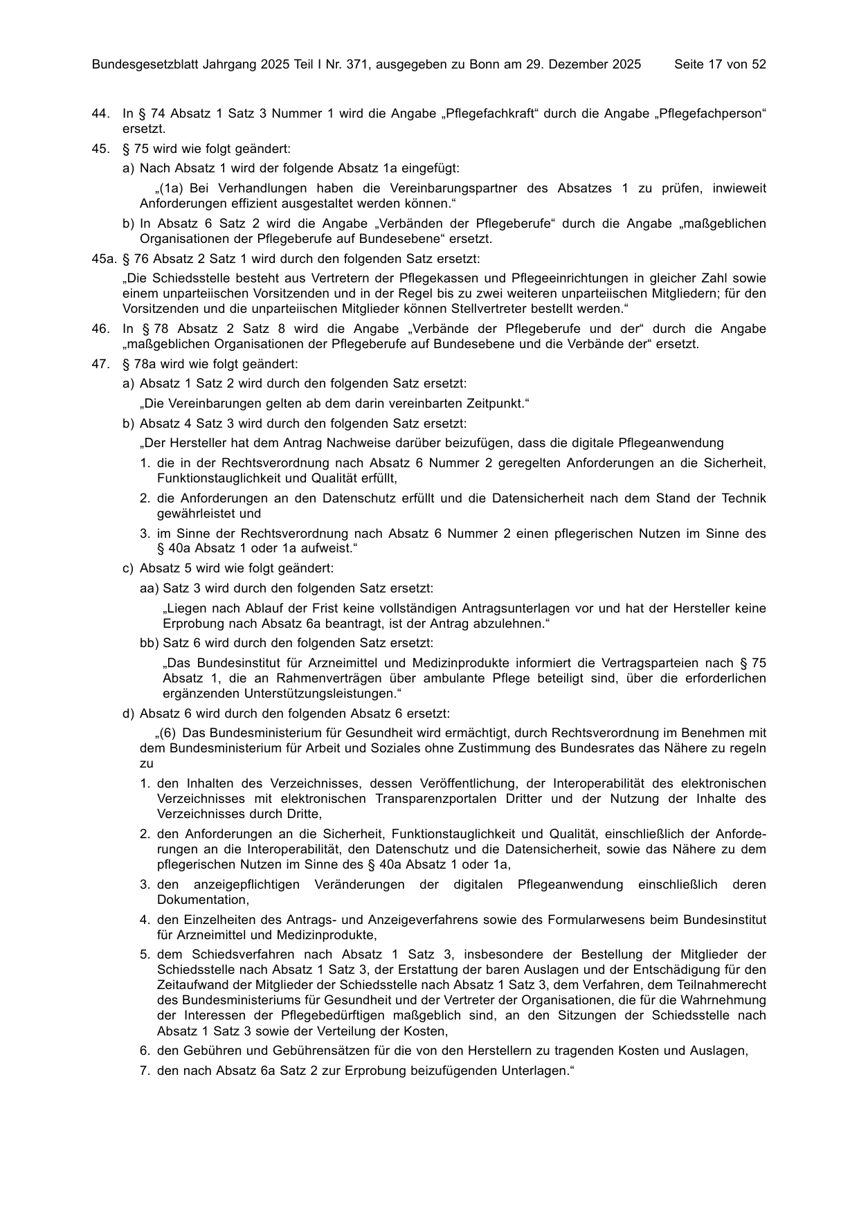 BGBl. 2025, Seite 17 — Originalseite als Abbildung