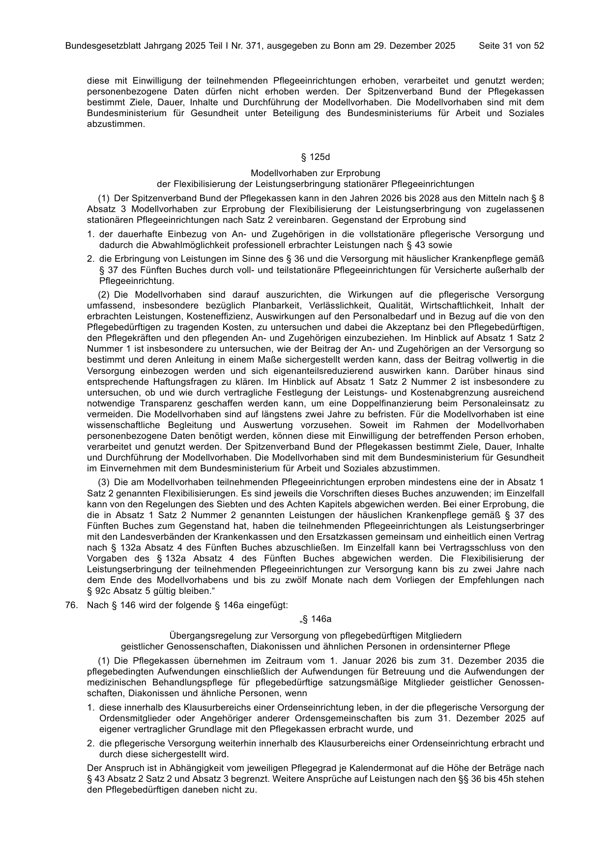 BGBl. 2025, Seite 31 — Originalseite als Abbildung