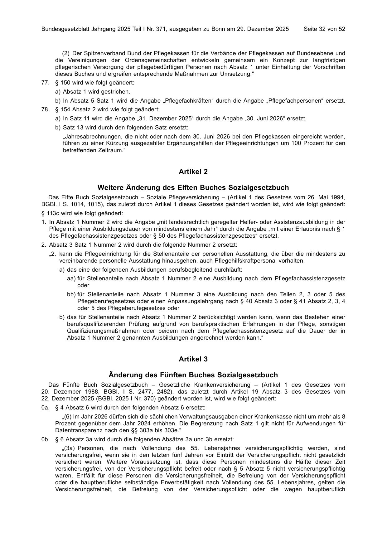 BGBl. 2025, Seite 32 — Originalseite als Abbildung