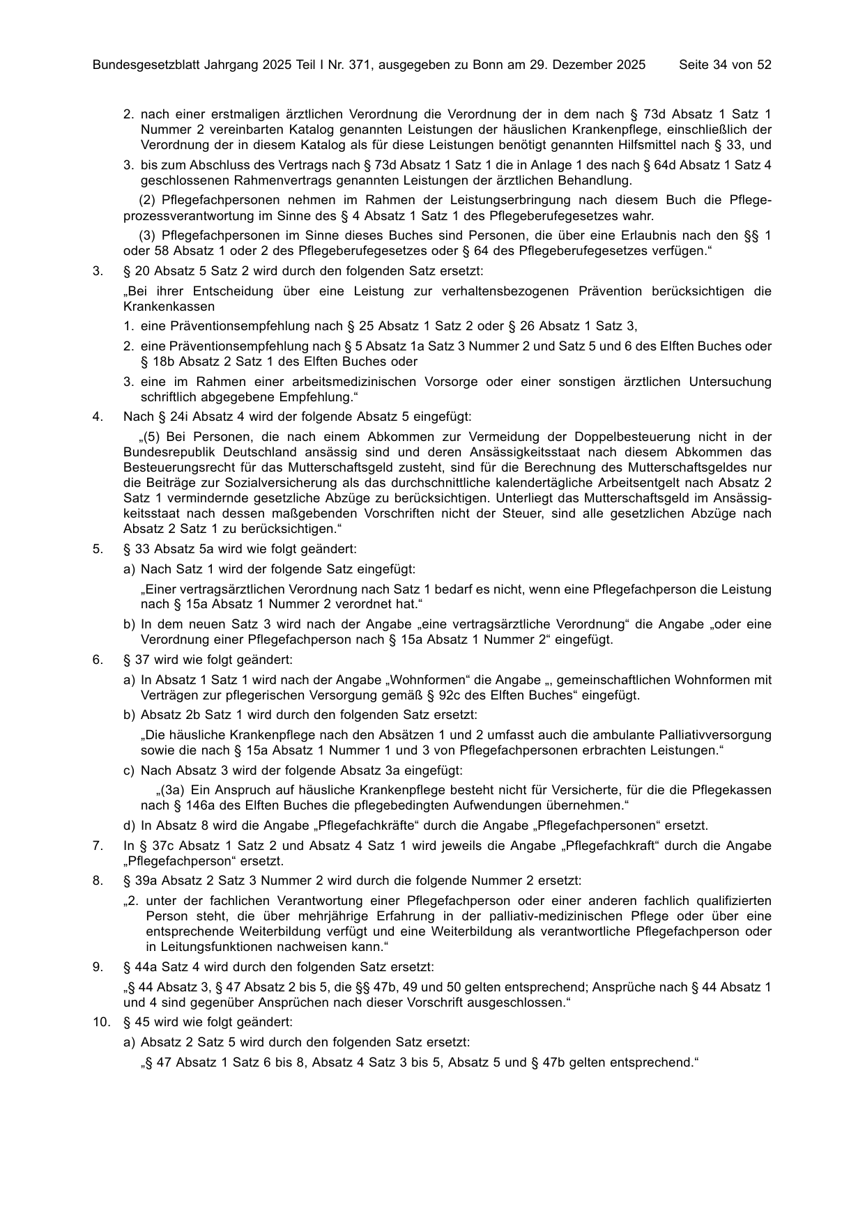 BGBl. 2025, Seite 34 — Originalseite als Abbildung