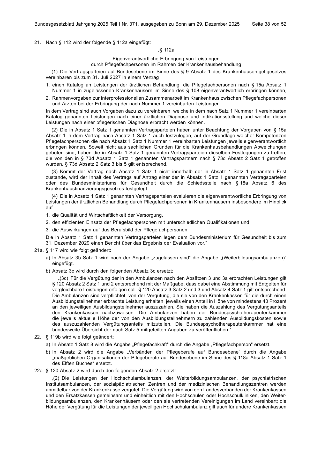BGBl. 2025, Seite 38 — Originalseite als Abbildung