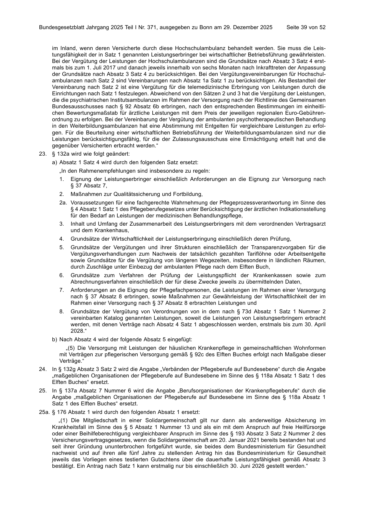 BGBl. 2025, Seite 39 — Originalseite als Abbildung