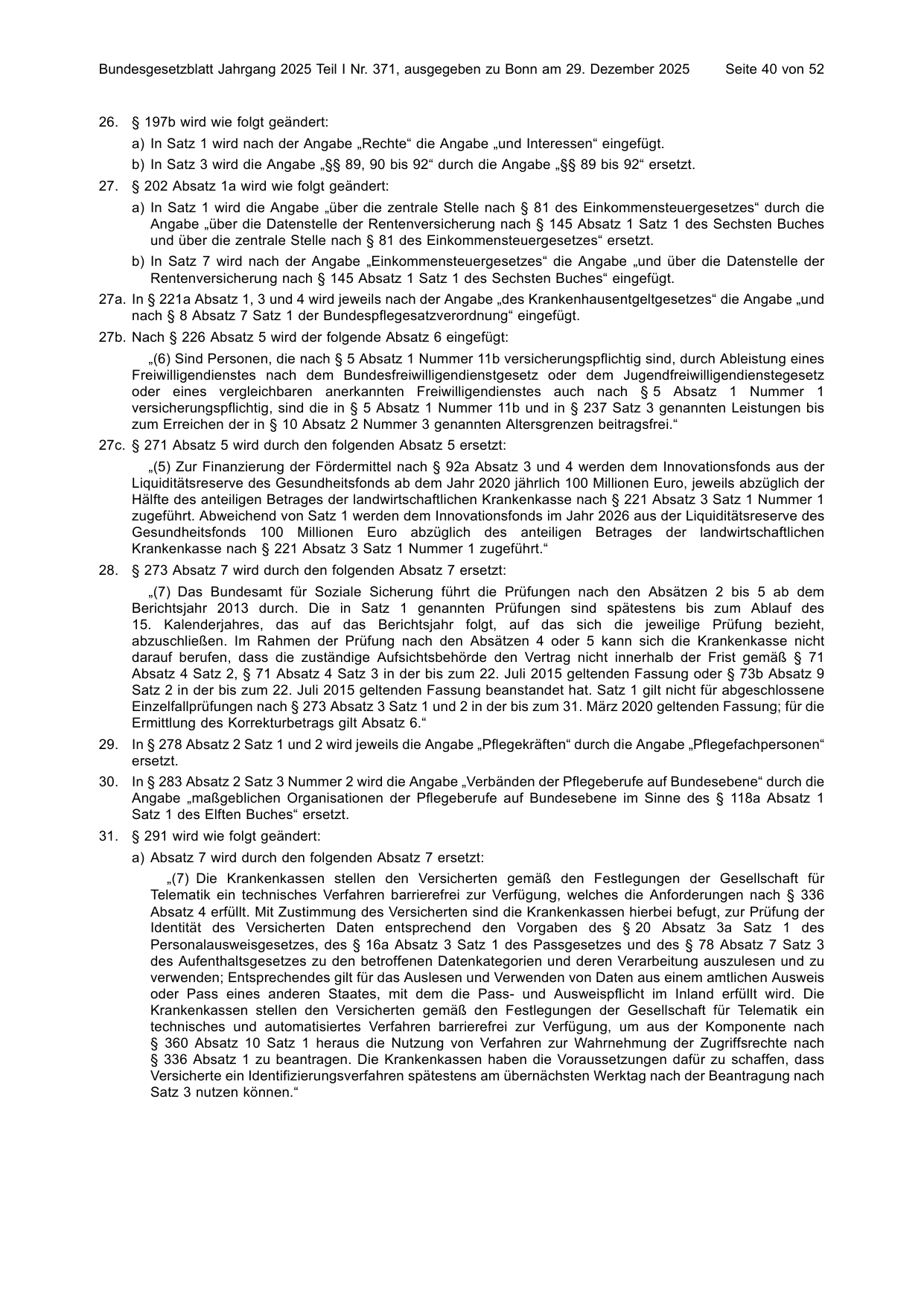 BGBl. 2025, Seite 40 — Originalseite als Abbildung