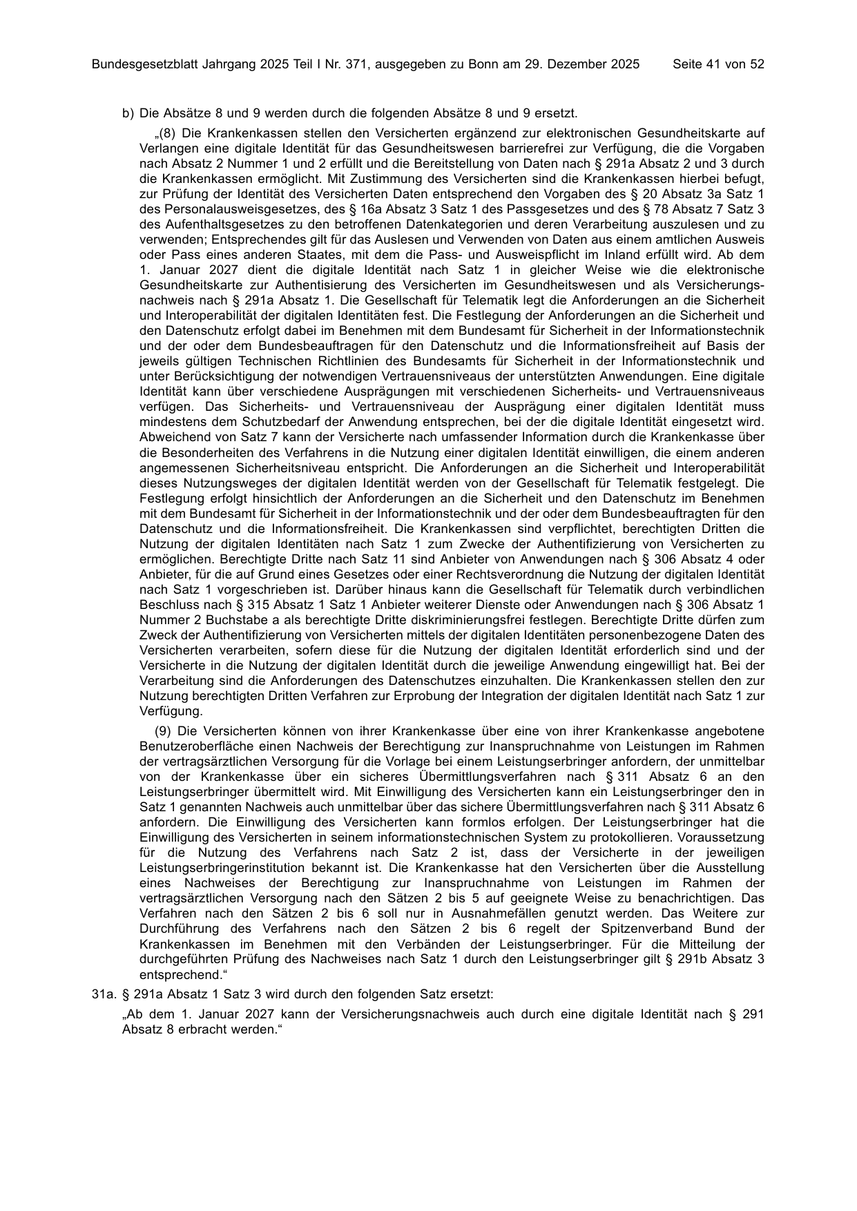 BGBl. 2025, Seite 41 — Originalseite als Abbildung