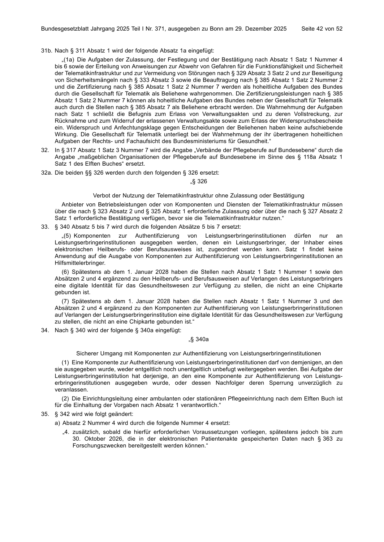 BGBl. 2025, Seite 42 — Originalseite als Abbildung