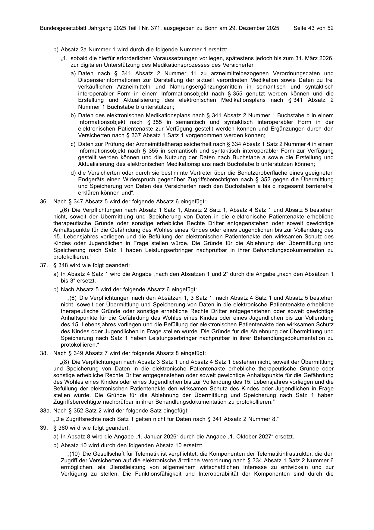 BGBl. 2025, Seite 43 — Originalseite als Abbildung