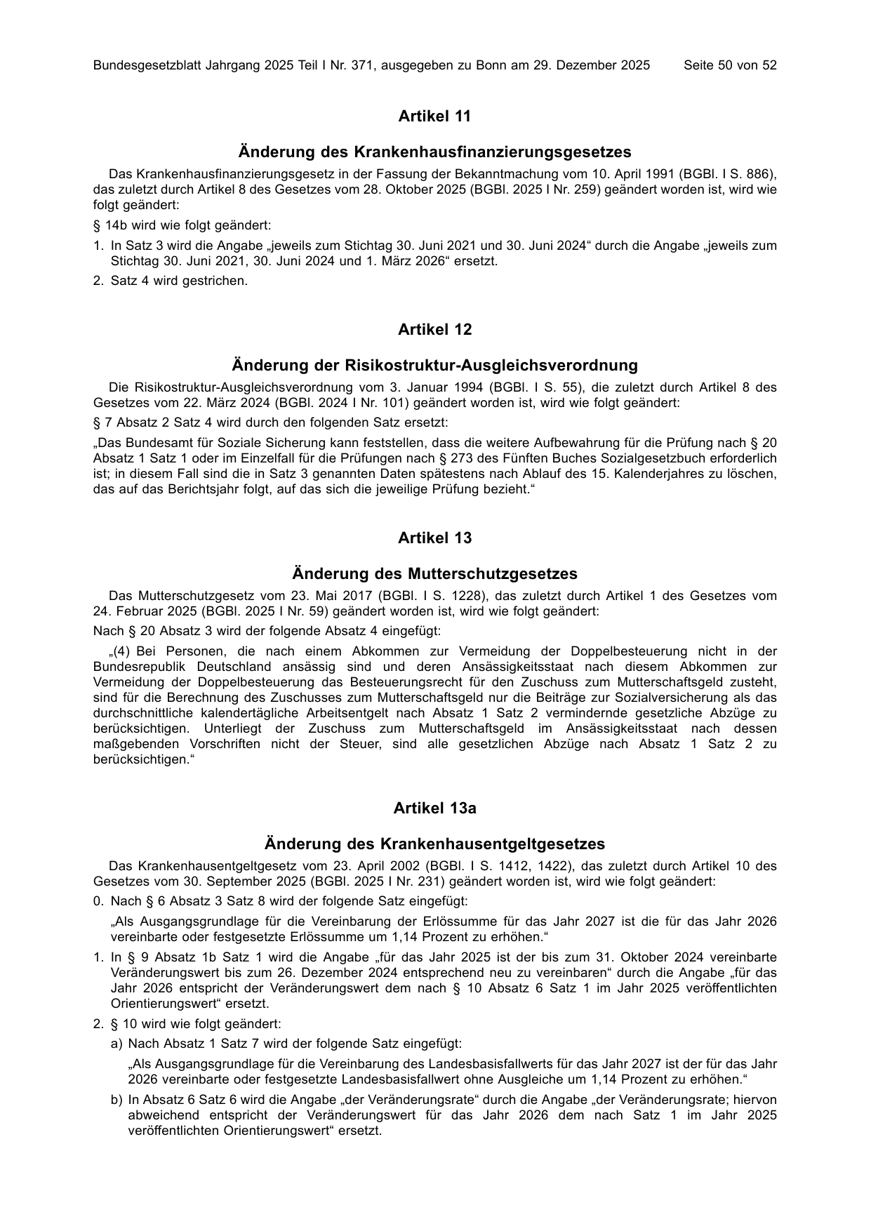BGBl. 2025, Seite 50 — Originalseite als Abbildung