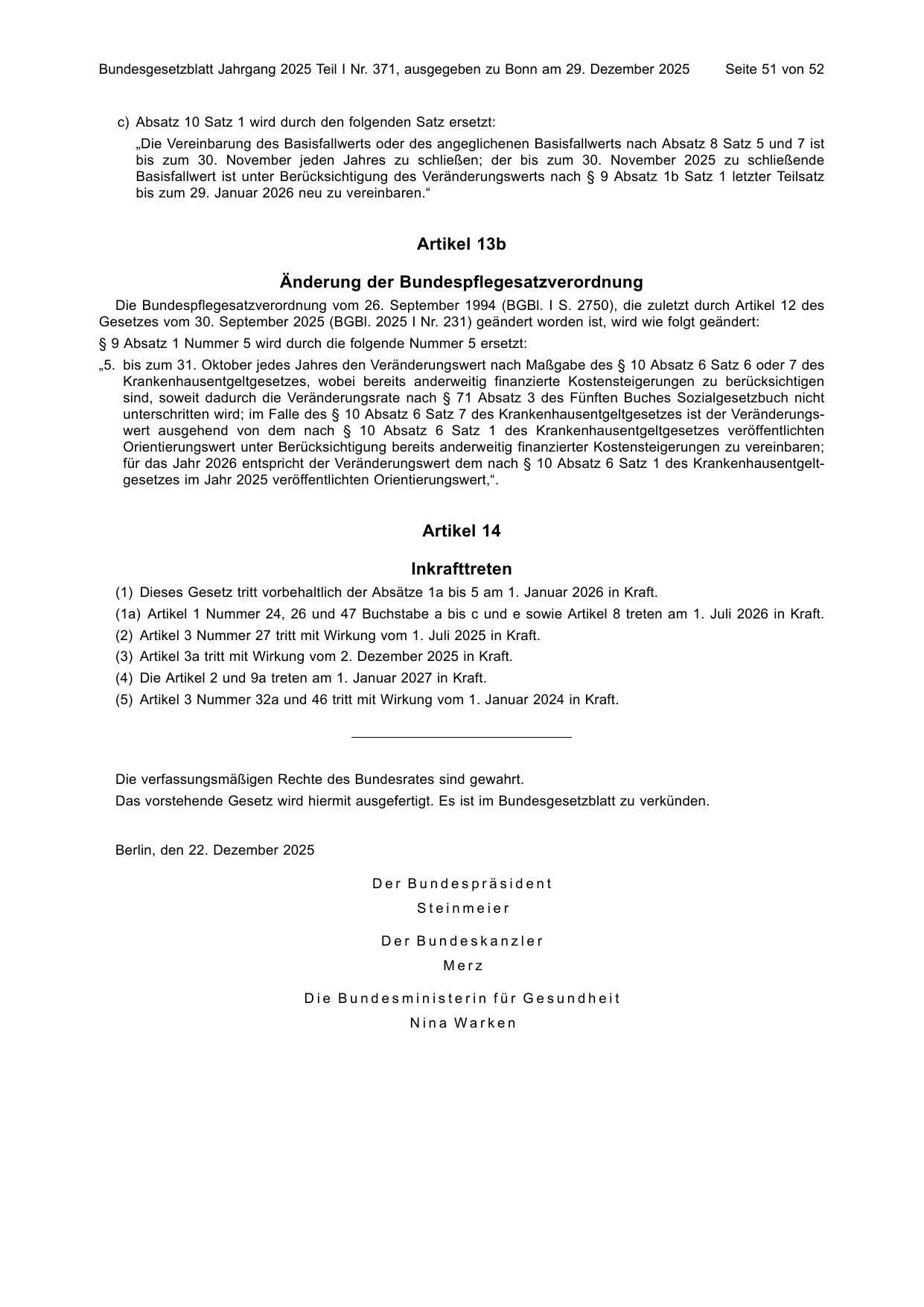 BGBl. 2025, Seite 51 — Originalseite als Abbildung