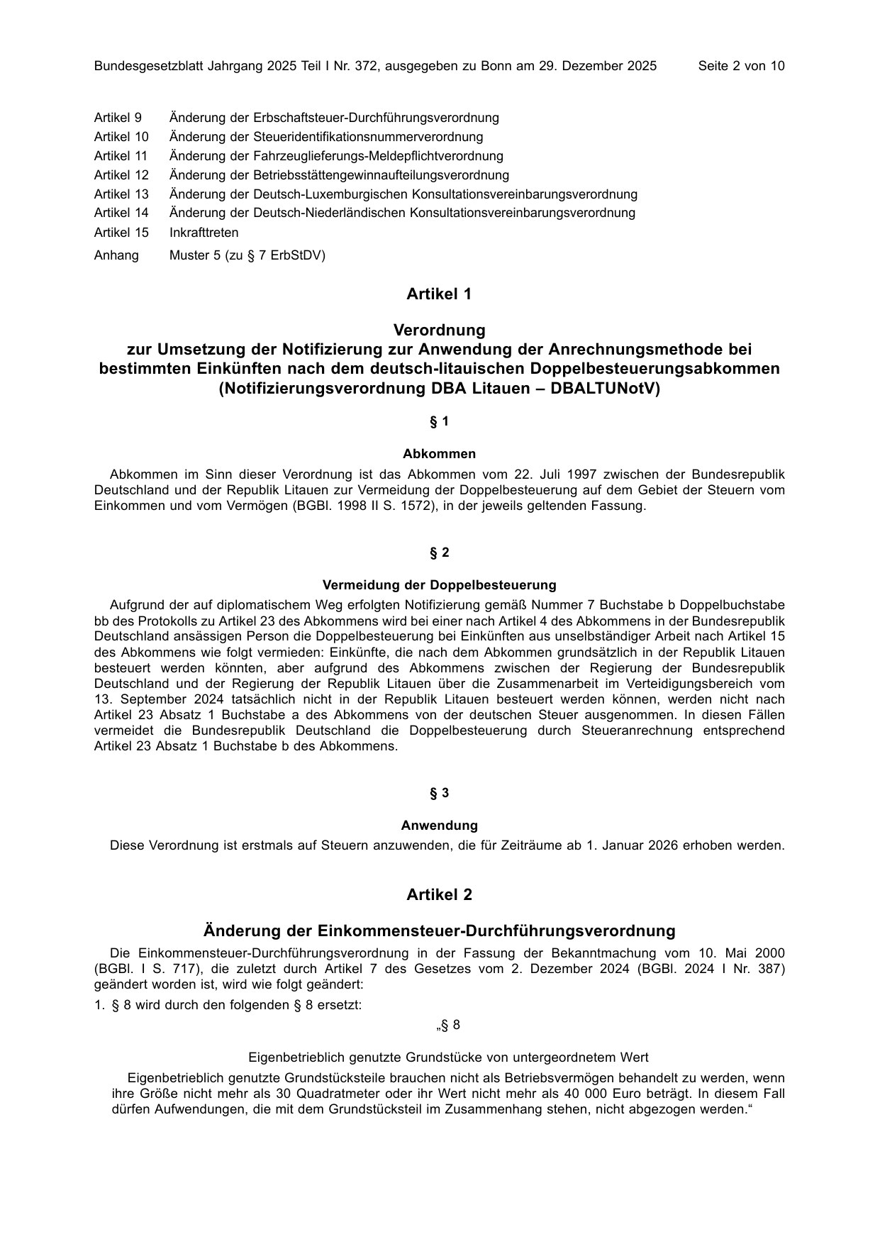 BGBl. 2025, Seite 2 — Originalseite als Abbildung