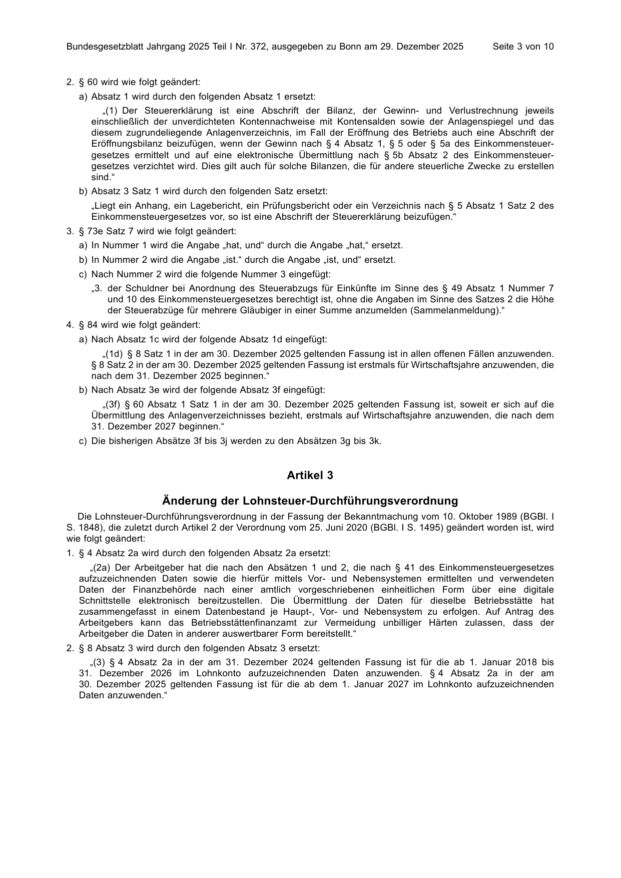 BGBl. 2025, Seite 3 — Originalseite als Abbildung