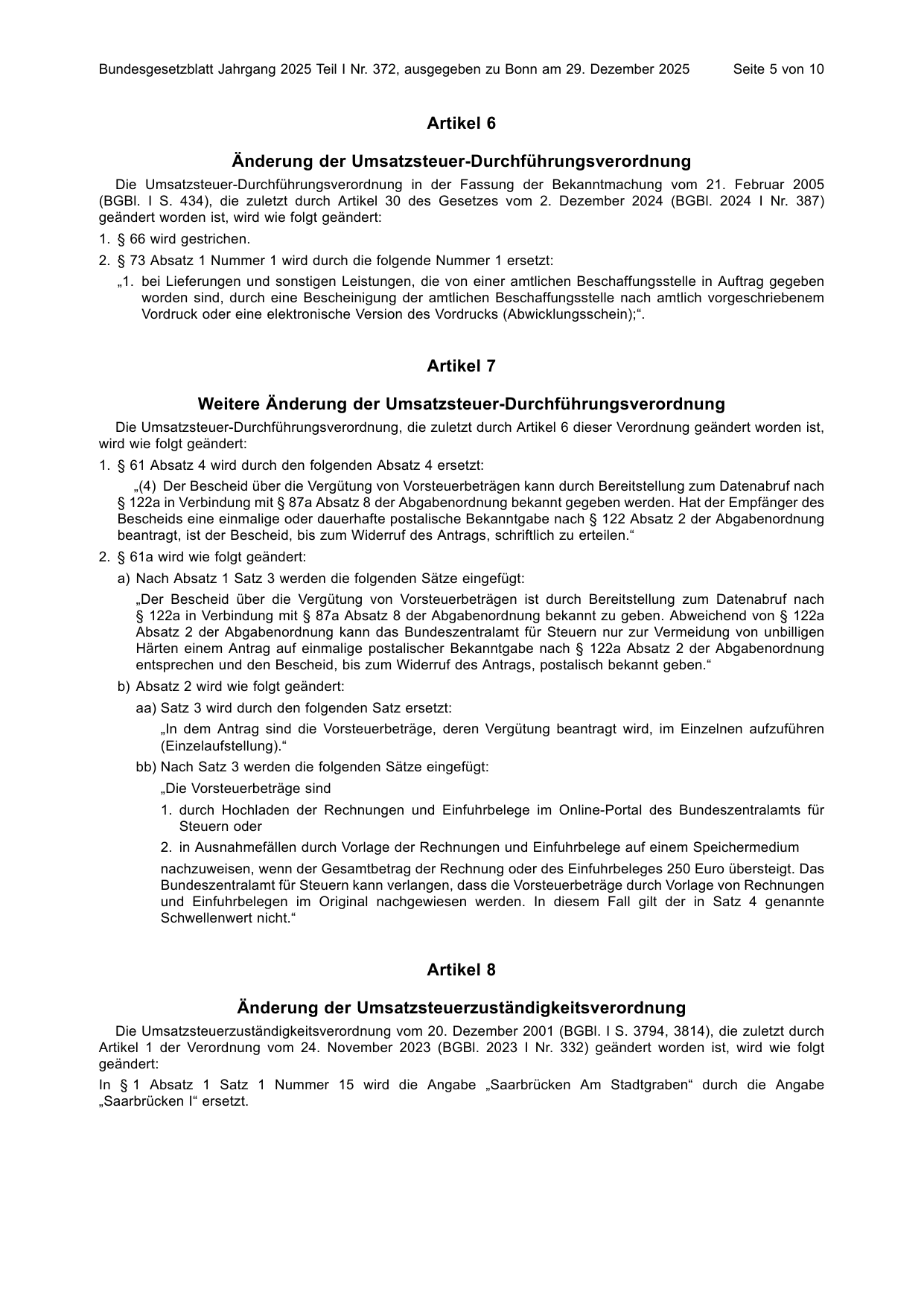 BGBl. 2025, Seite 5 — Originalseite als Abbildung