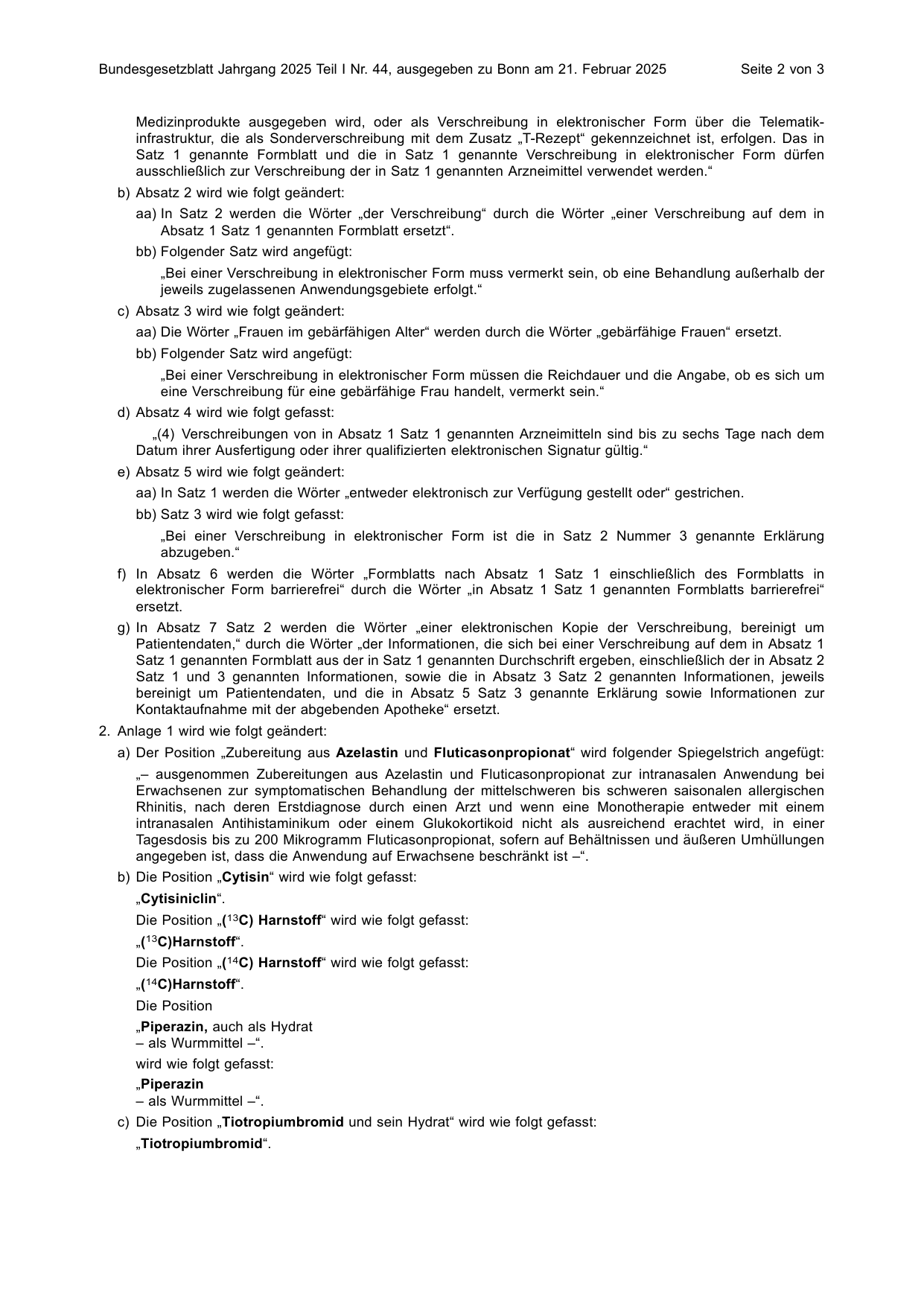 BGBl. 2025, Seite 2 — Originalseite als Abbildung