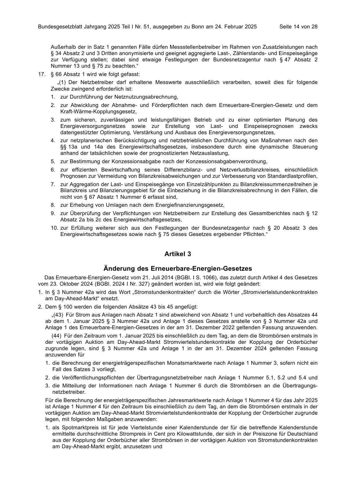 BGBl. 2025, Seite 14 — Originalseite als Abbildung