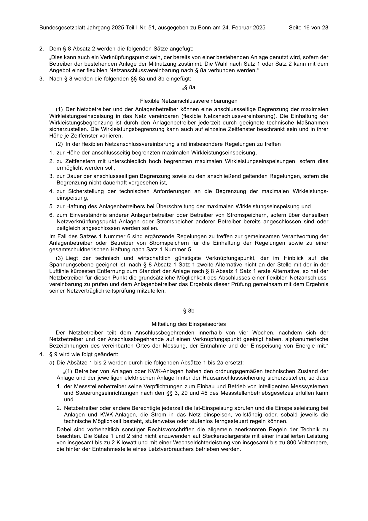 BGBl. 2025, Seite 16 — Originalseite als Abbildung