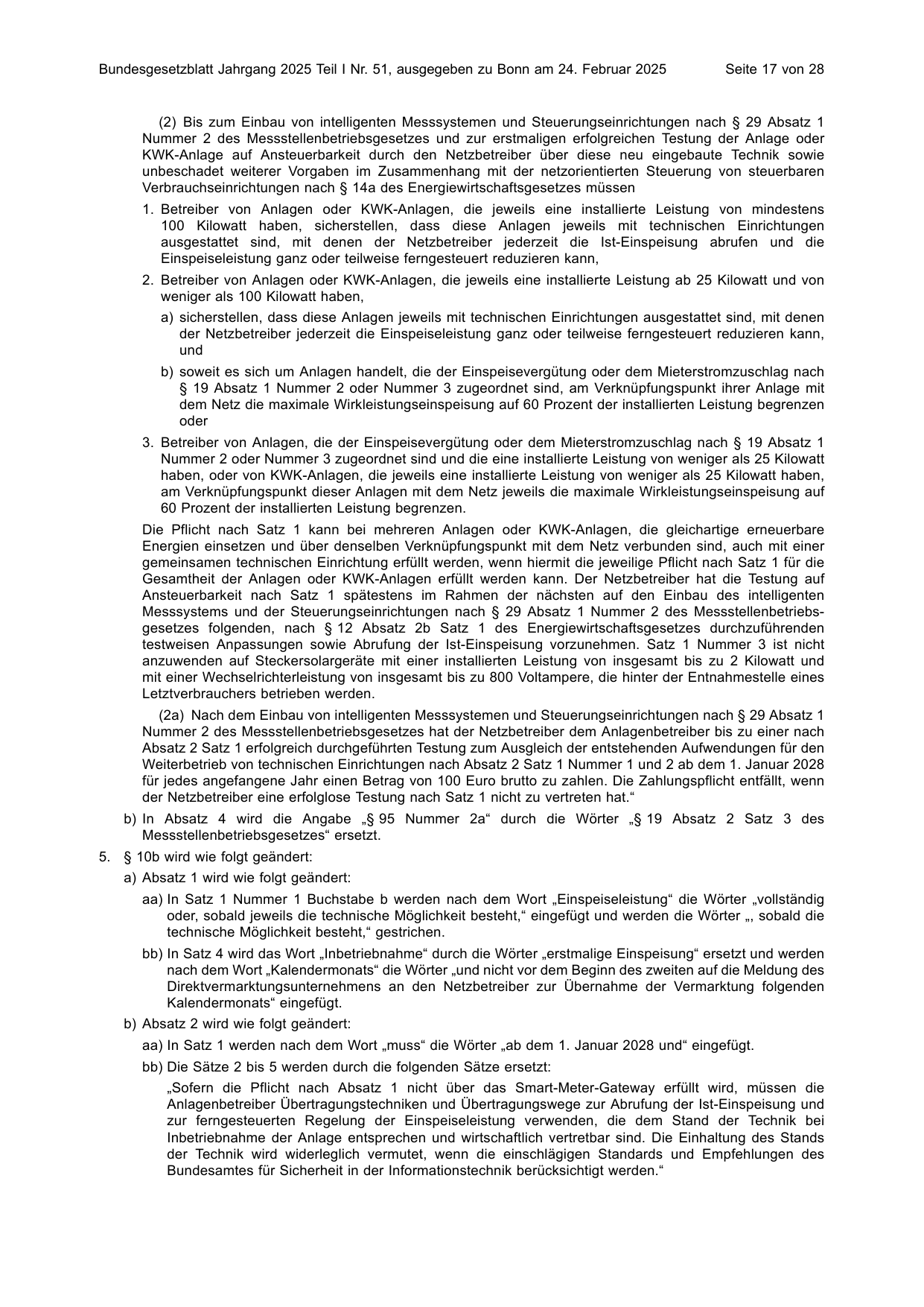 BGBl. 2025, Seite 17 — Originalseite als Abbildung