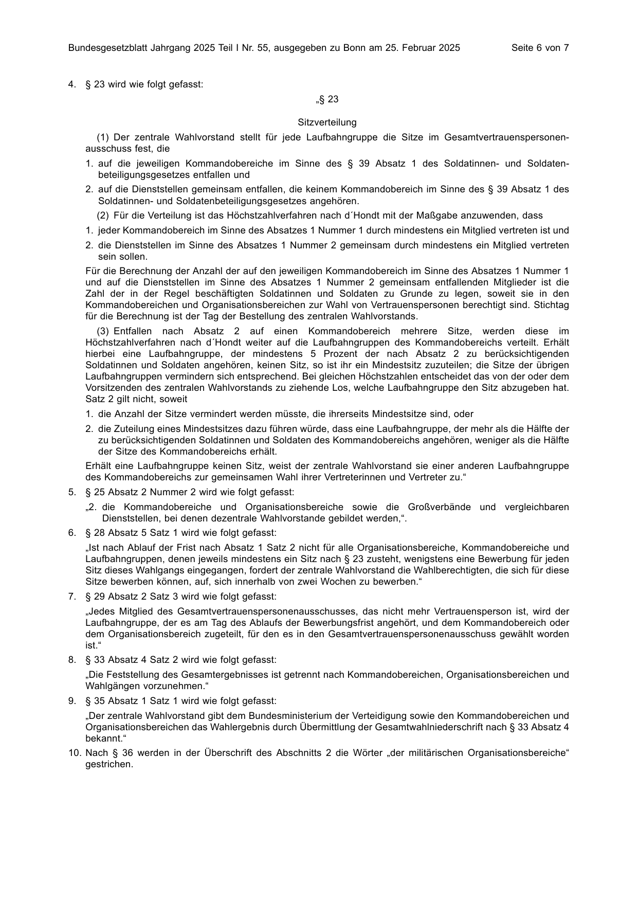 BGBl. 2025, Seite 6 — Originalseite als Abbildung