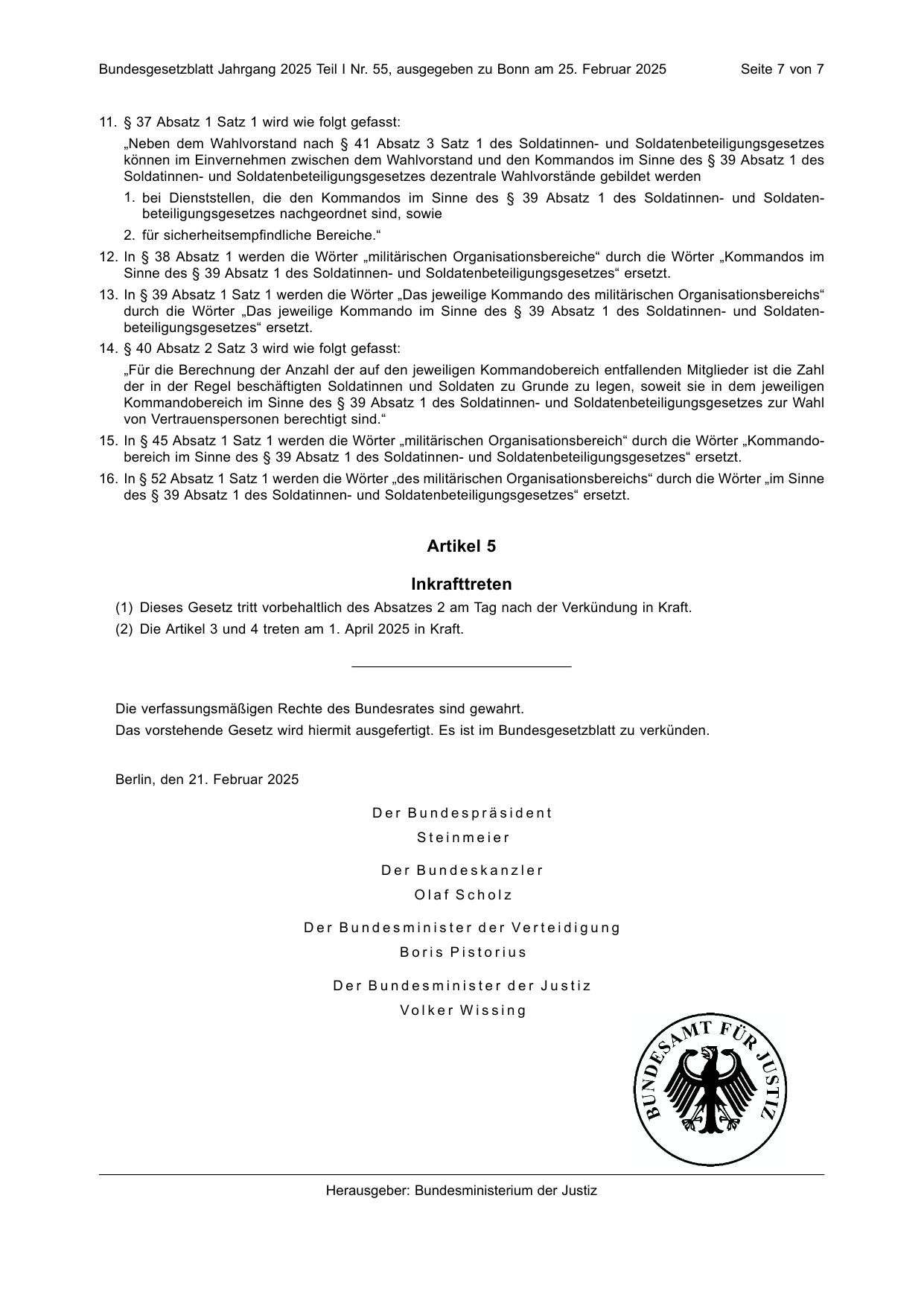 BGBl. 2025, Seite 7 — Originalseite als Abbildung