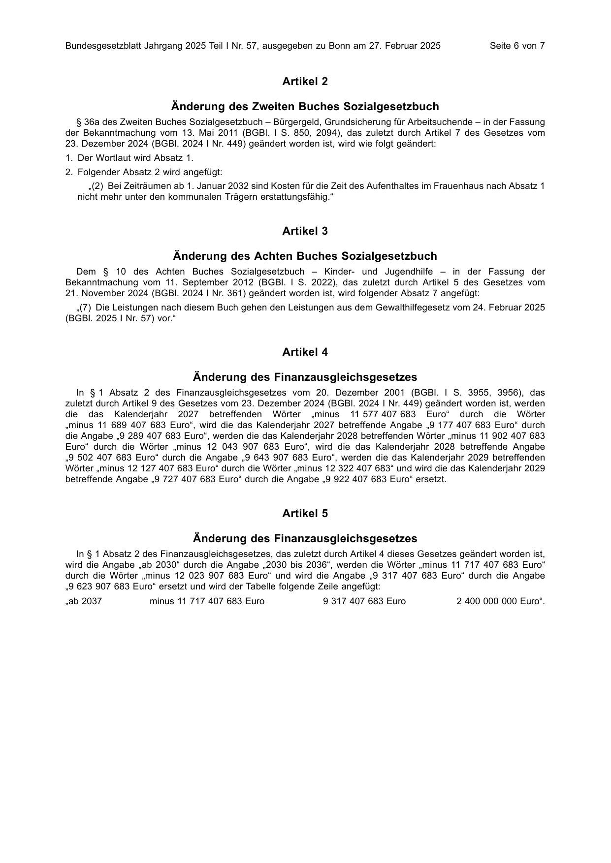 BGBl. 2025, Seite 6 — Originalseite als Abbildung