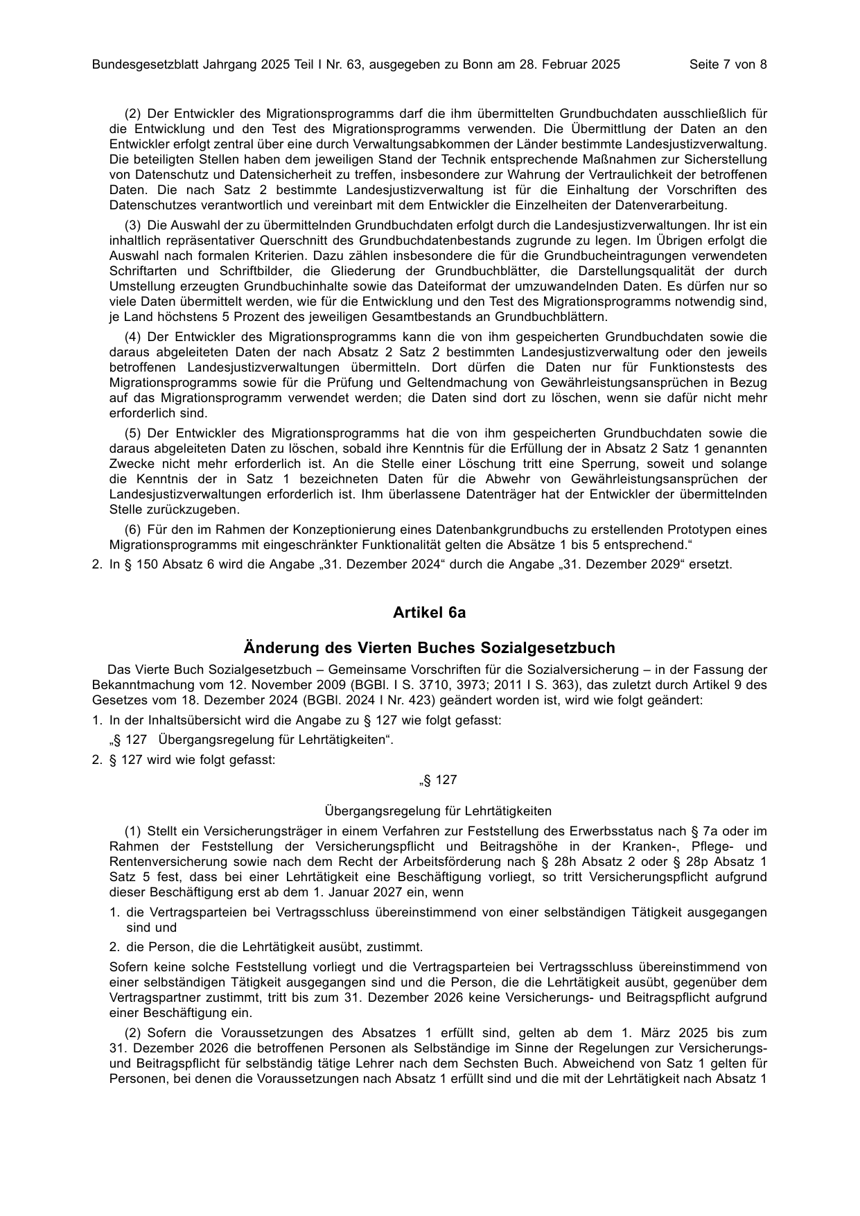 BGBl. 2025, Seite 7 — Originalseite als Abbildung