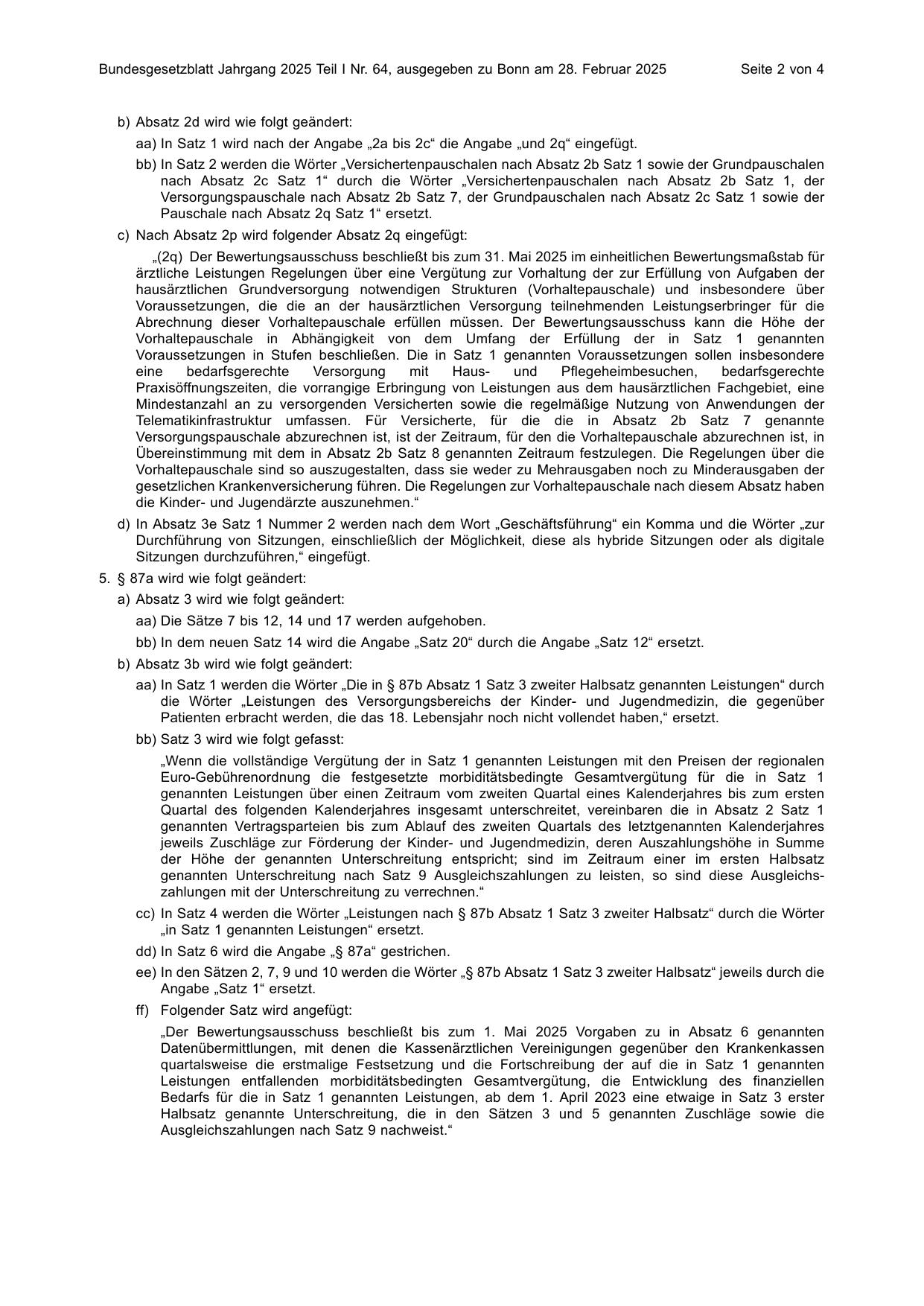 BGBl. 2025, Seite 2 — Originalseite als Abbildung
