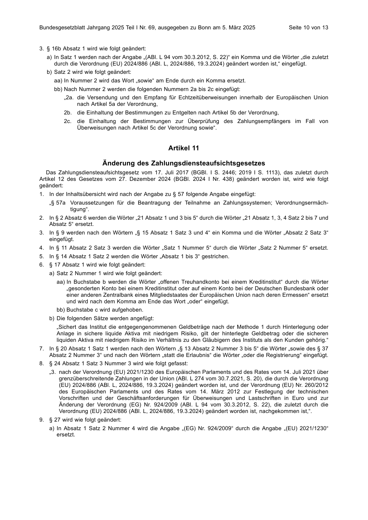 BGBl. 2025, Seite 10 — Originalseite als Abbildung