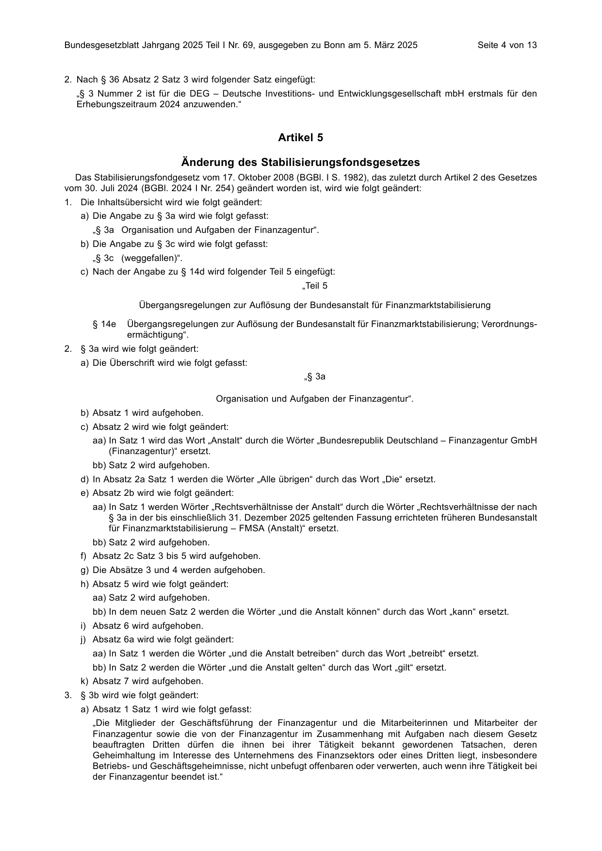 BGBl. 2025, Seite 4 — Originalseite als Abbildung