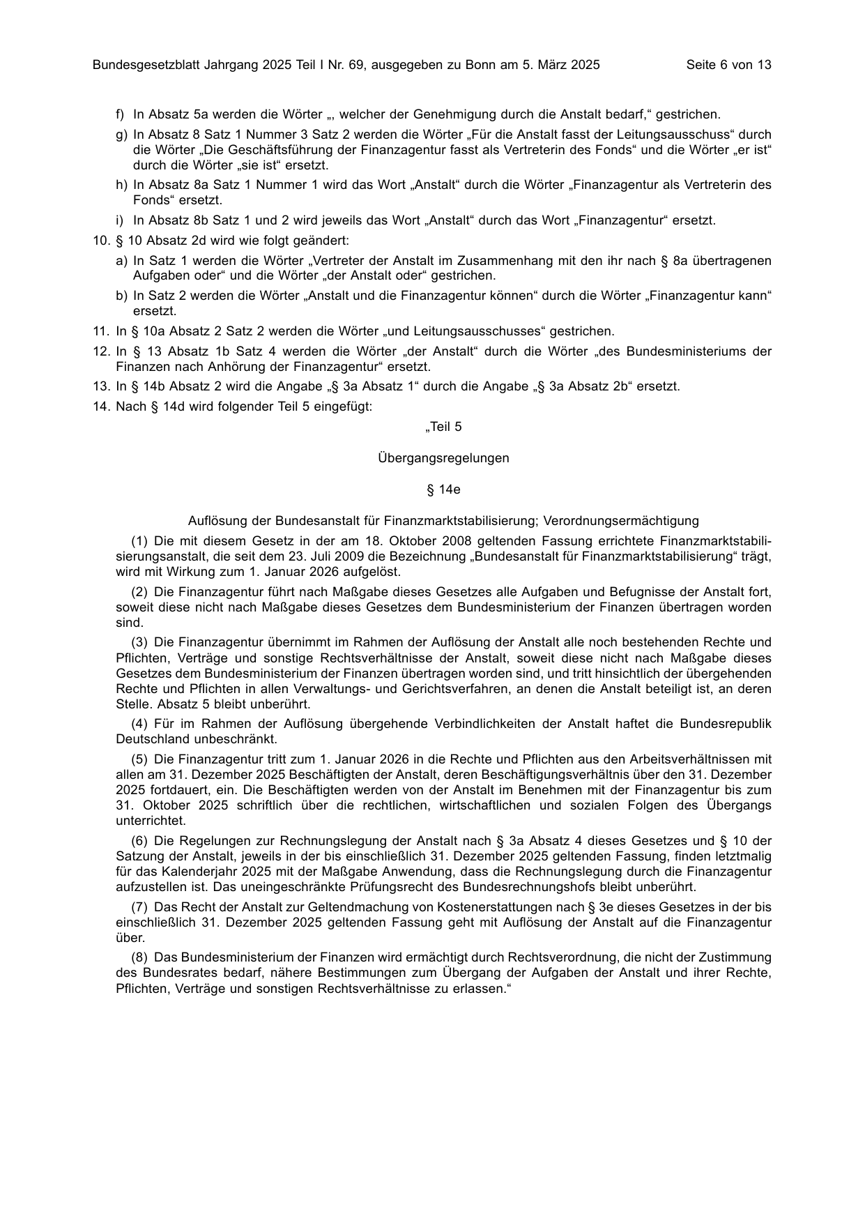 BGBl. 2025, Seite 6 — Originalseite als Abbildung