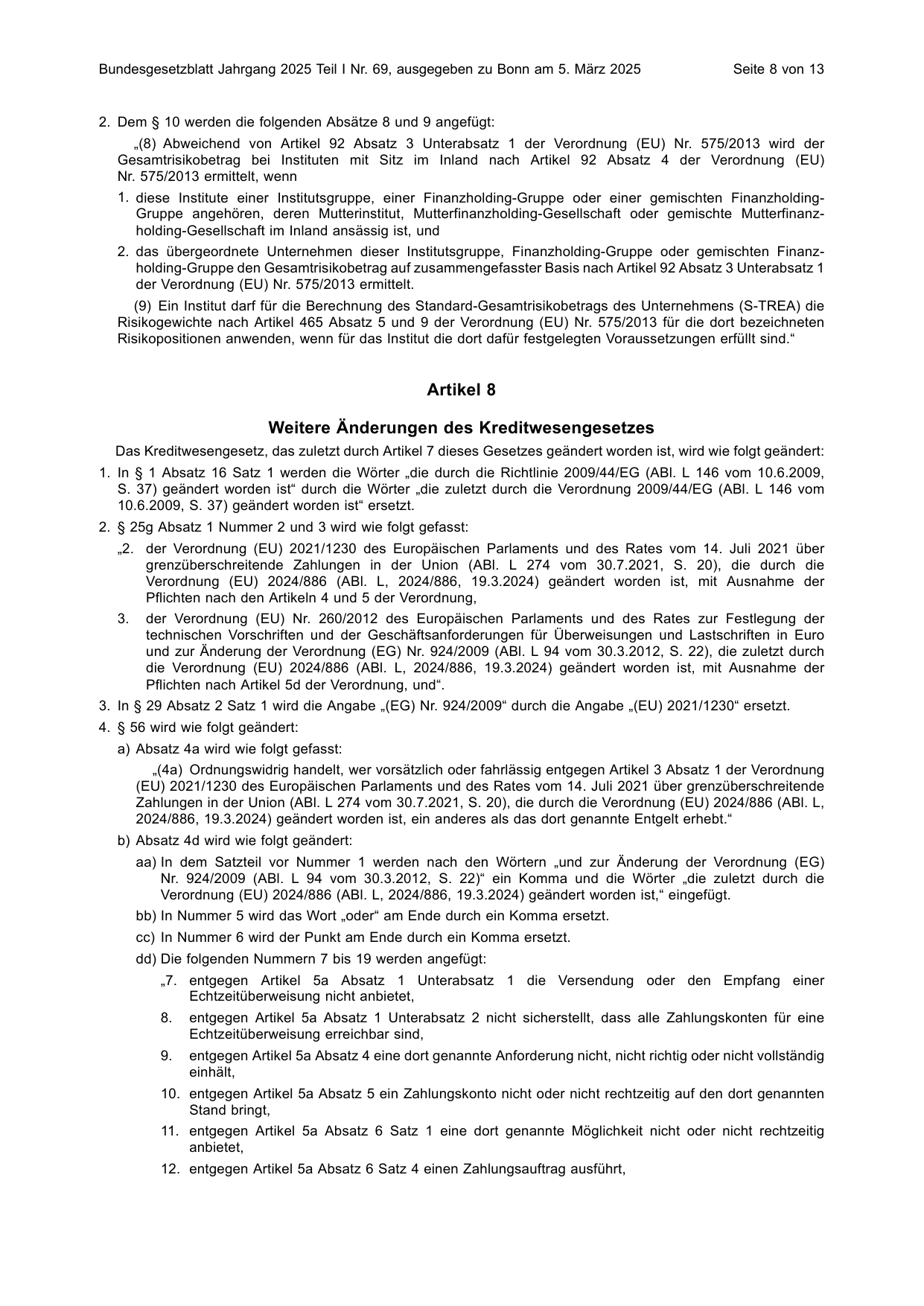 BGBl. 2025, Seite 8 — Originalseite als Abbildung