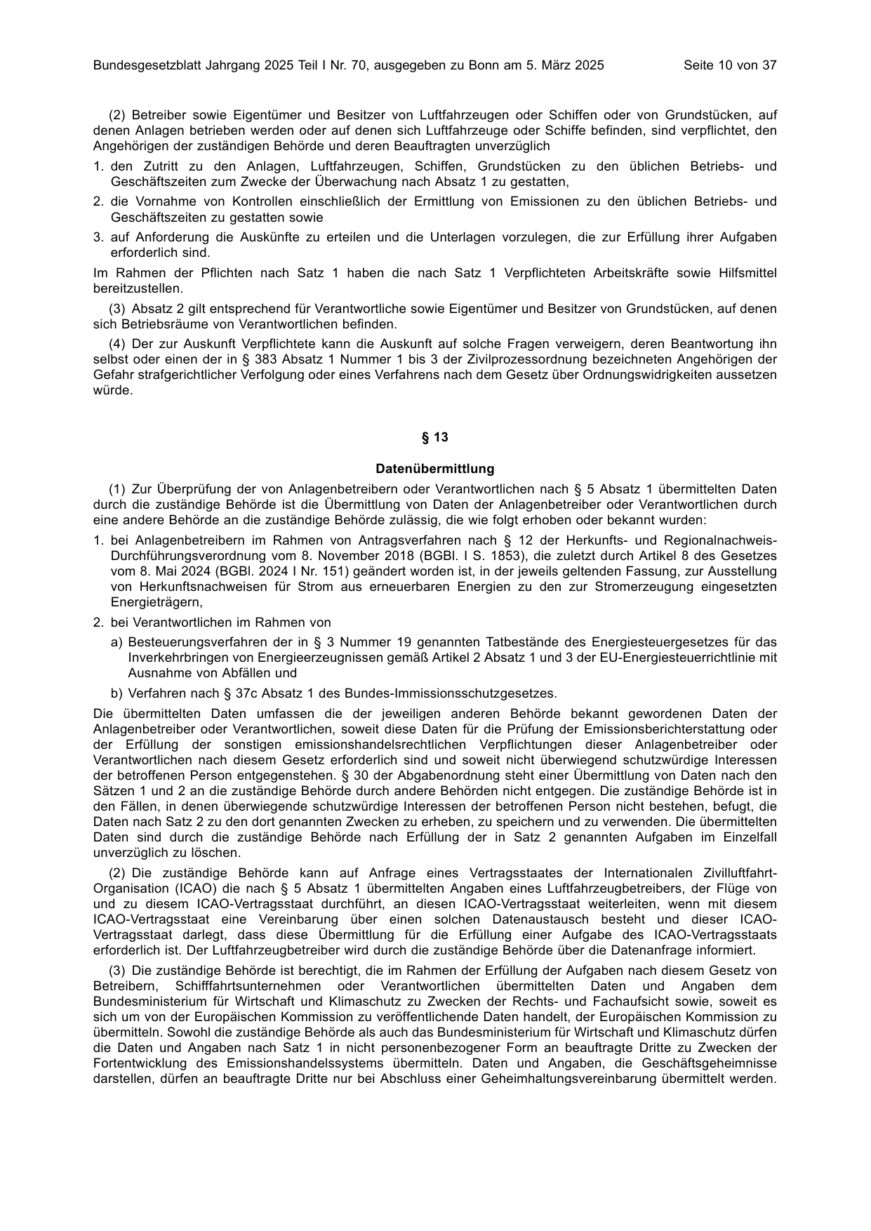 BGBl. 2025, Seite 10 — Originalseite als Abbildung