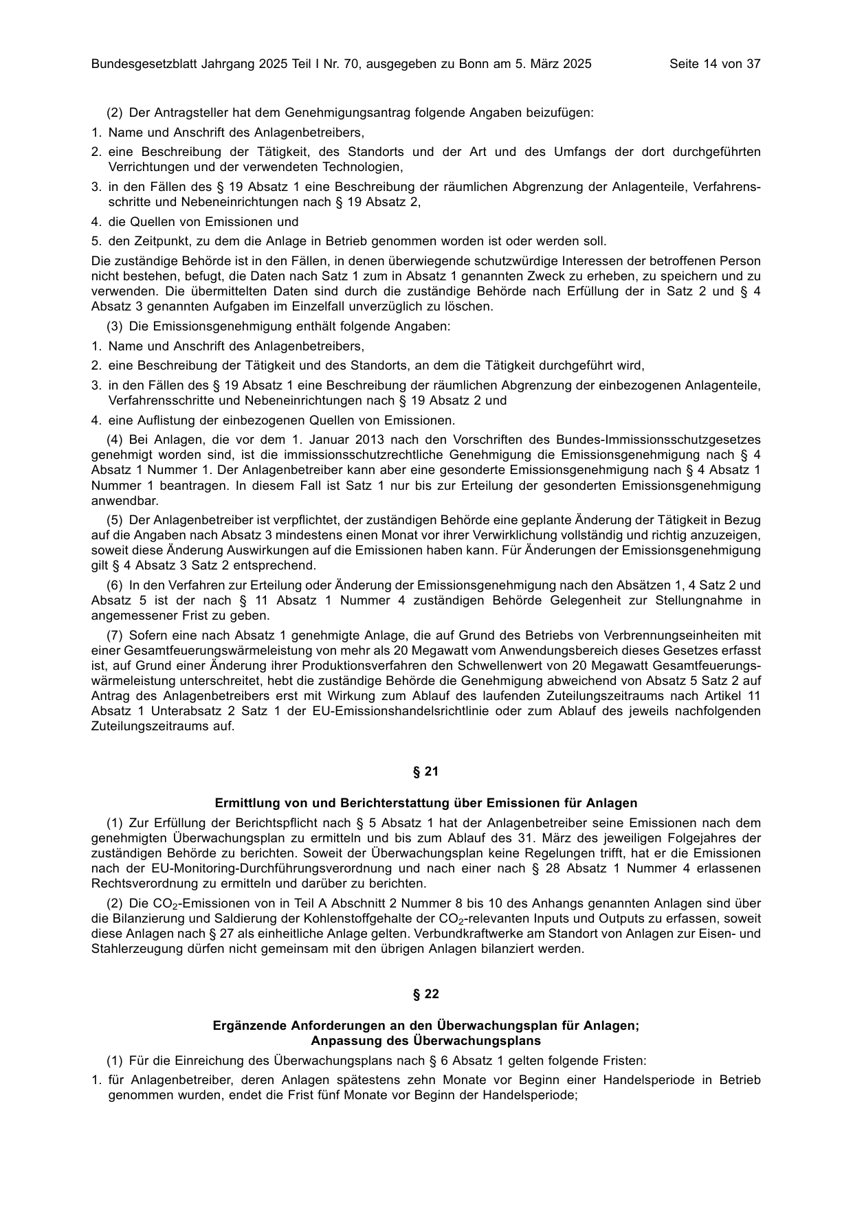 BGBl. 2025, Seite 14 — Originalseite als Abbildung