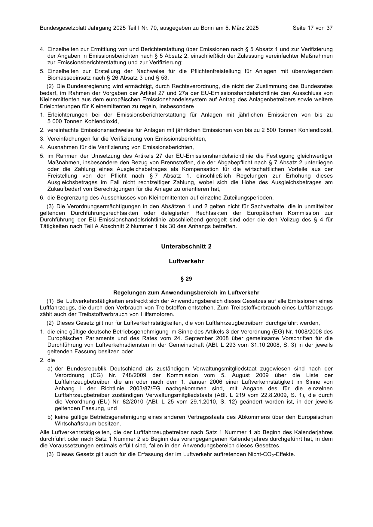 BGBl. 2025, Seite 17 — Originalseite als Abbildung