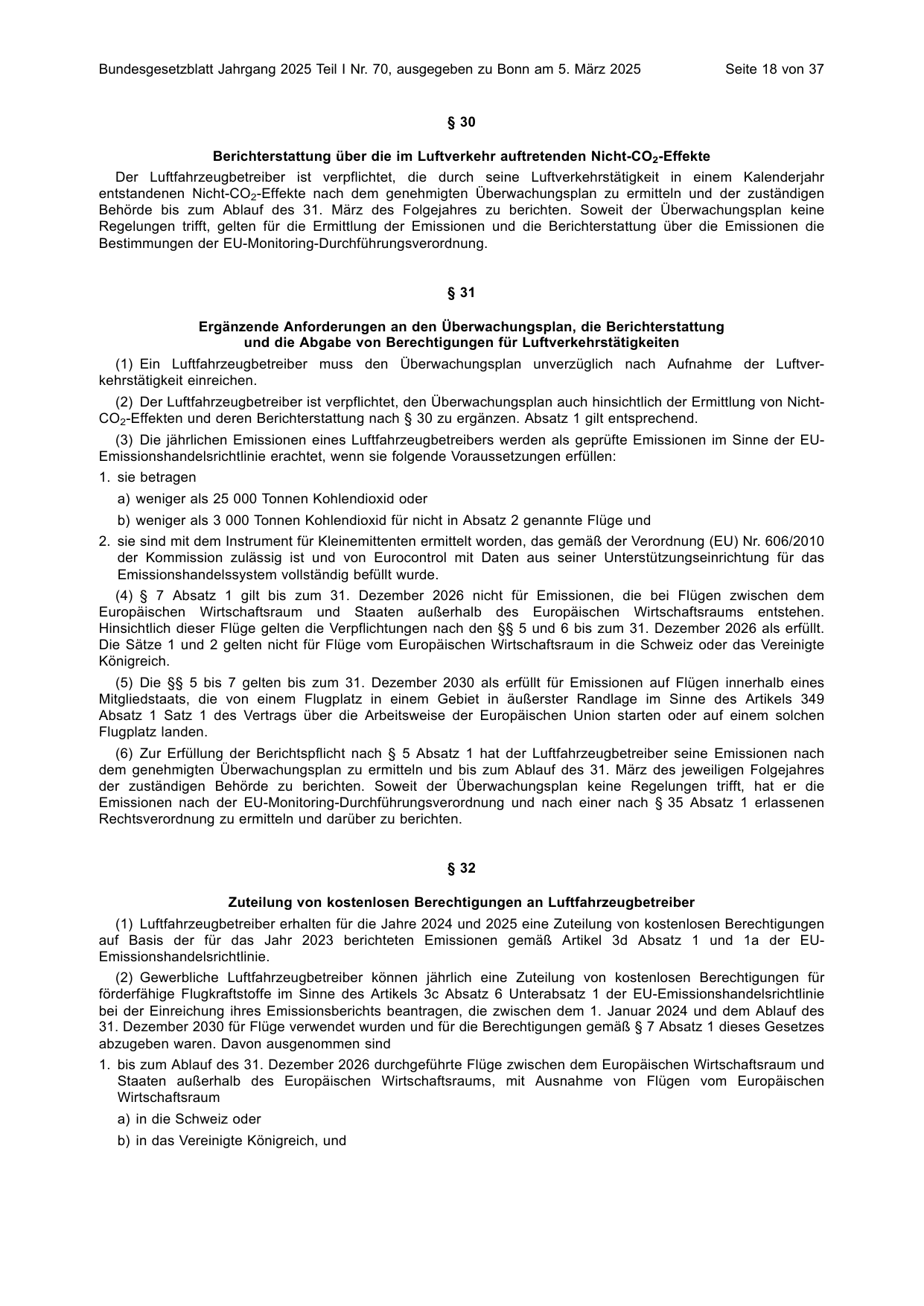 BGBl. 2025, Seite 18 — Originalseite als Abbildung