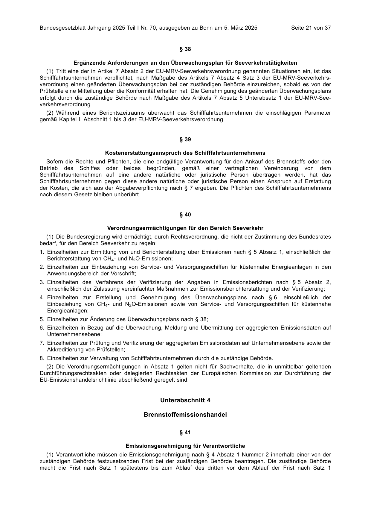 BGBl. 2025, Seite 21 — Originalseite als Abbildung