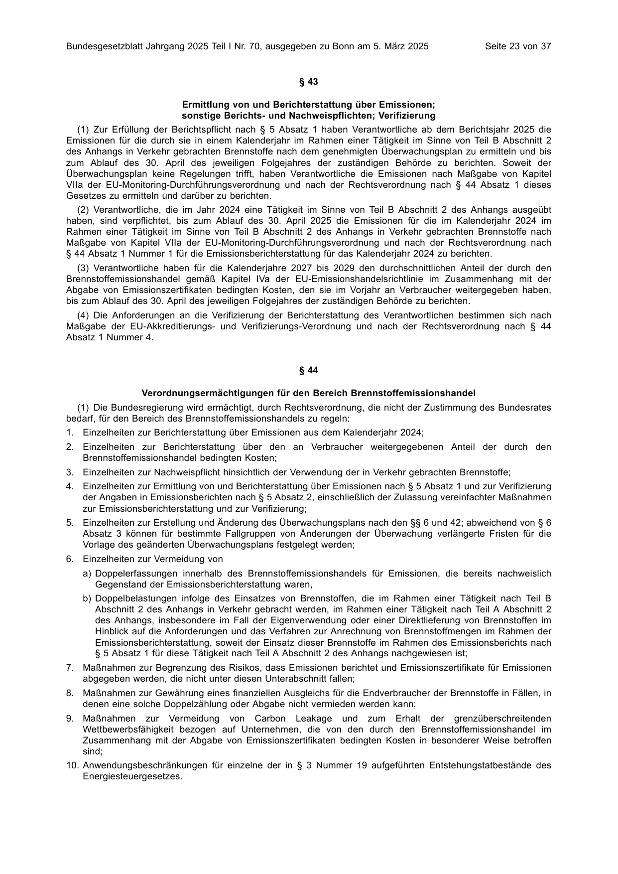 BGBl. 2025, Seite 23 — Originalseite als Abbildung