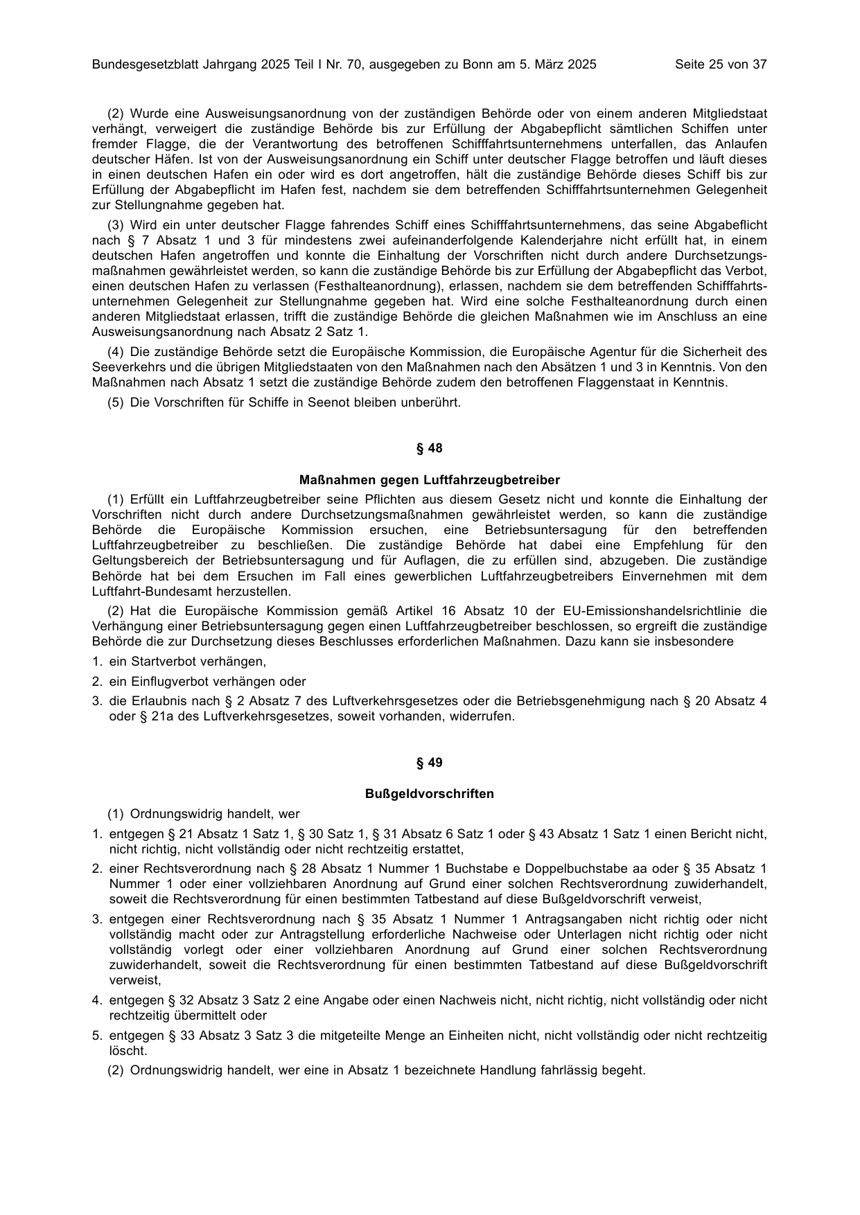 BGBl. 2025, Seite 25 — Originalseite als Abbildung