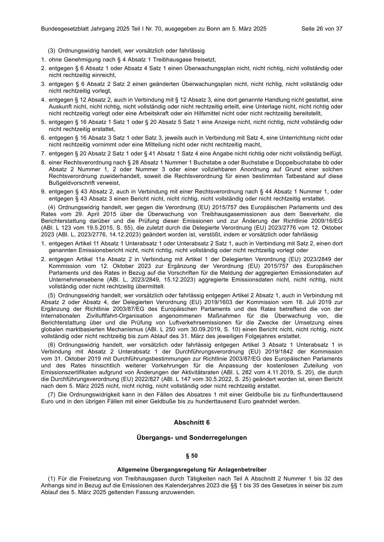 BGBl. 2025, Seite 26 — Originalseite als Abbildung